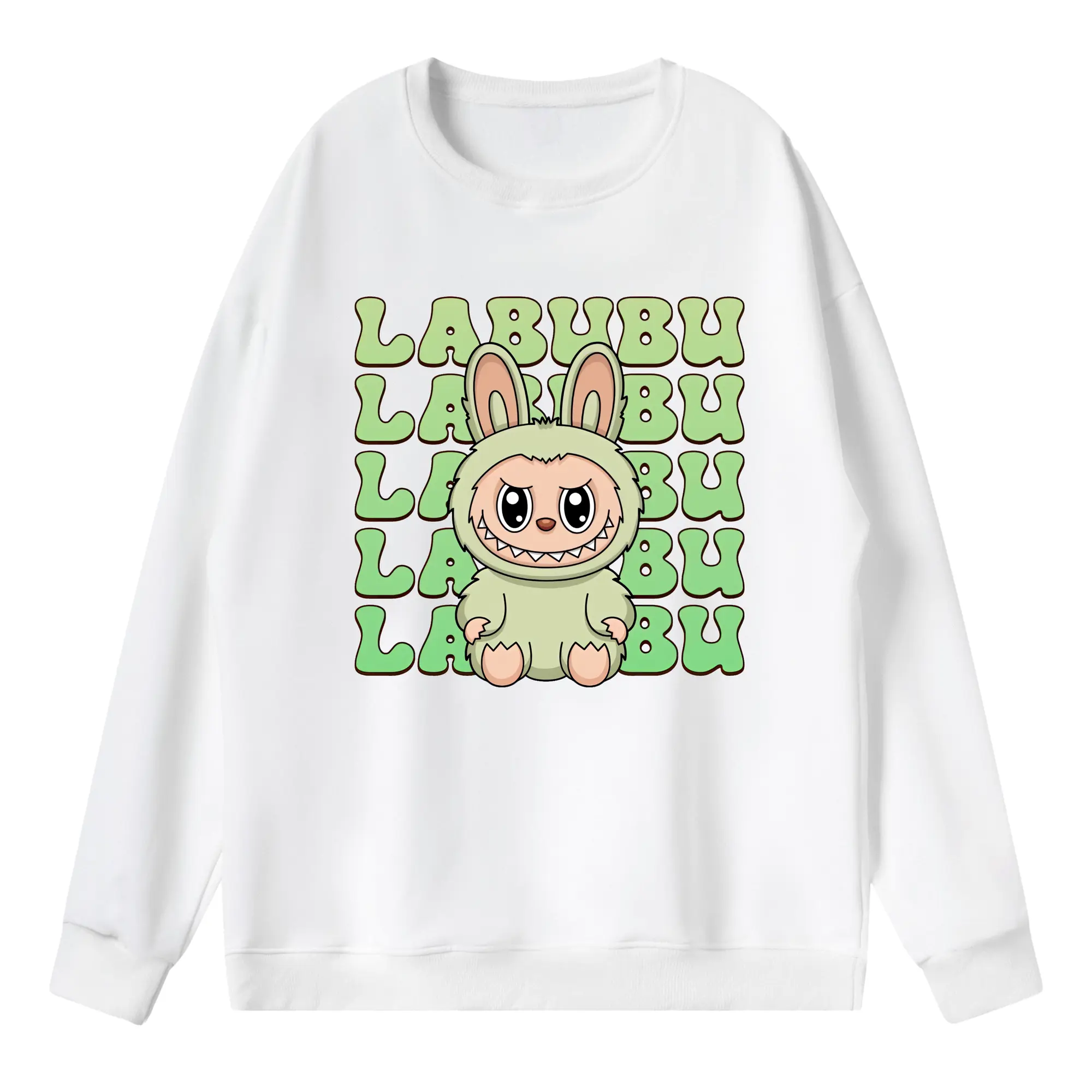 ラブブ グッズ ラブブ - 薄手 クルーネック スウェット 裏毛260g · ポリエステル 春秋向け カジュアル 男女兼用 · トレーナー デイリー スポーツ 散歩に最適