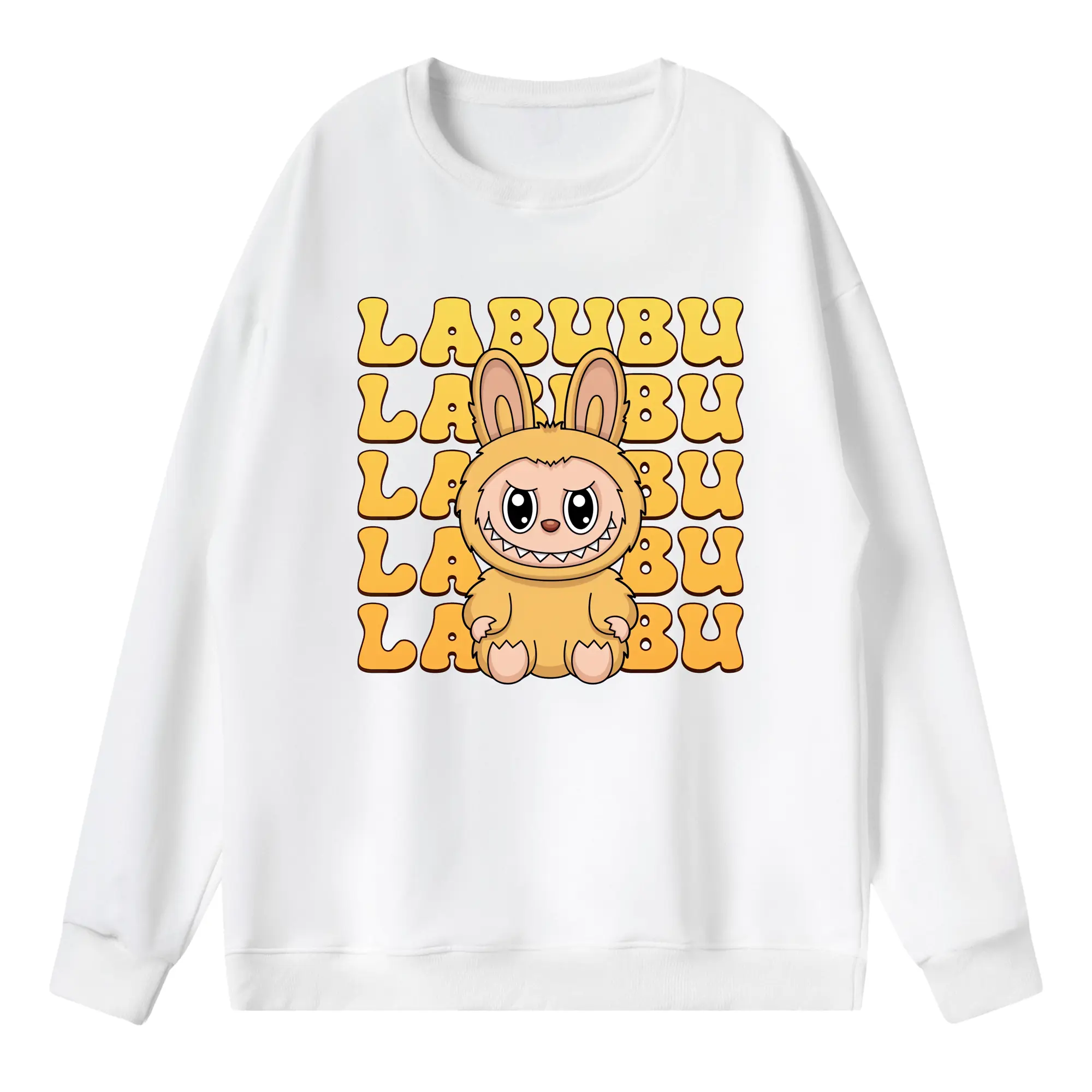 ラブブ グッズ ラブブ - 薄手 クルーネック スウェット 裏毛260g · ポリエステル 春秋向け カジュアル 男女兼用 · トレーナー デイリー スポーツ 散歩に最適