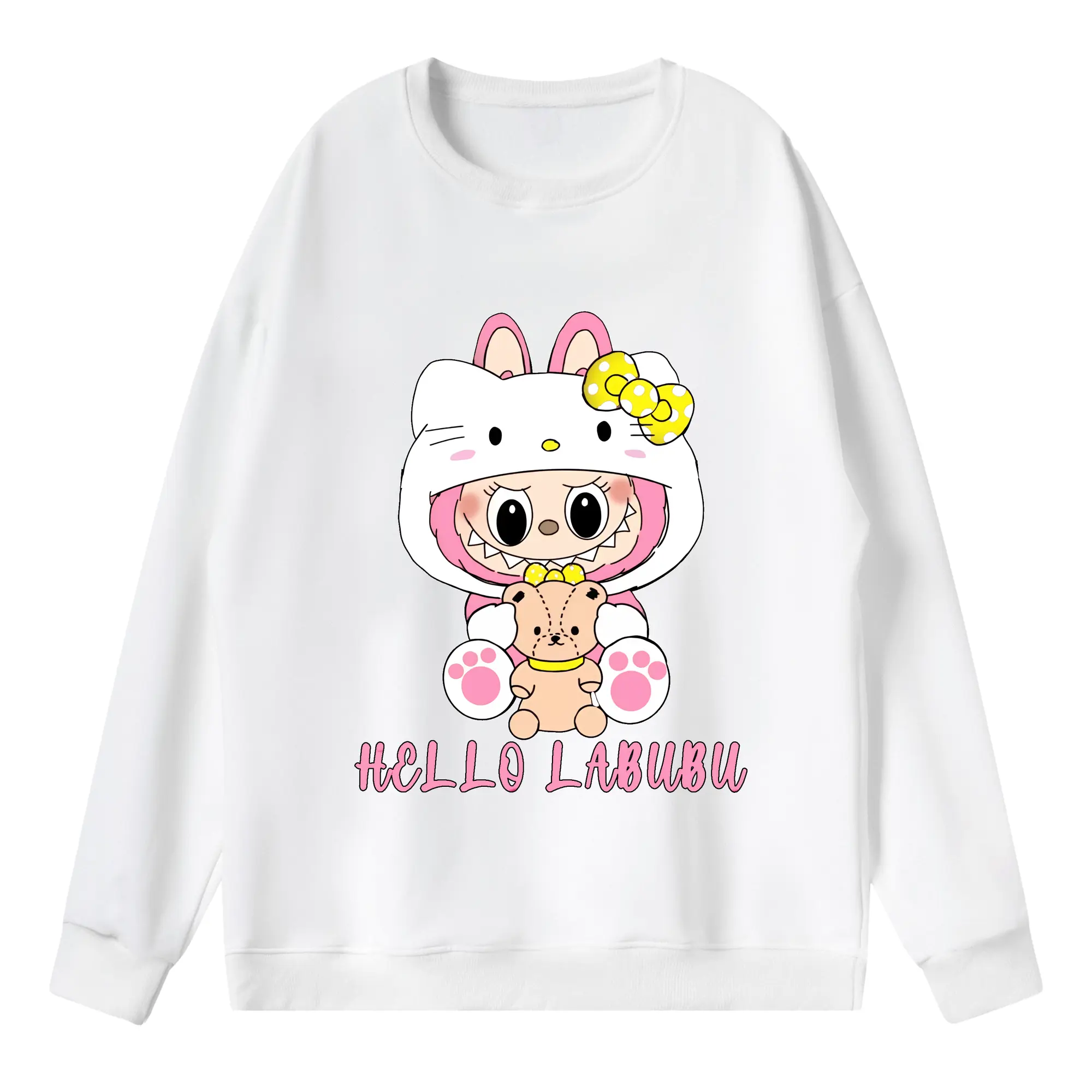 ラブブ グッズ ラブブ - 薄手 クルーネック スウェット 裏毛260g · ポリエステル 春秋向け カジュアル 男女兼用 · トレーナー デイリー スポーツ 散歩に最適