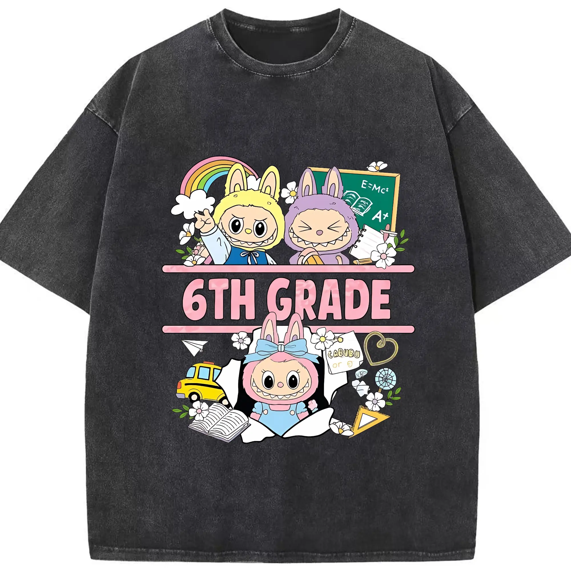 ラブブ グッズ ラブブ - 綿100％ ヴィンテージ風 半袖Tシャツ ・ フロントプリント ・ 柔らか肌触り ・ 通気性 快適 ・ スポーツ カジュアル 外出用