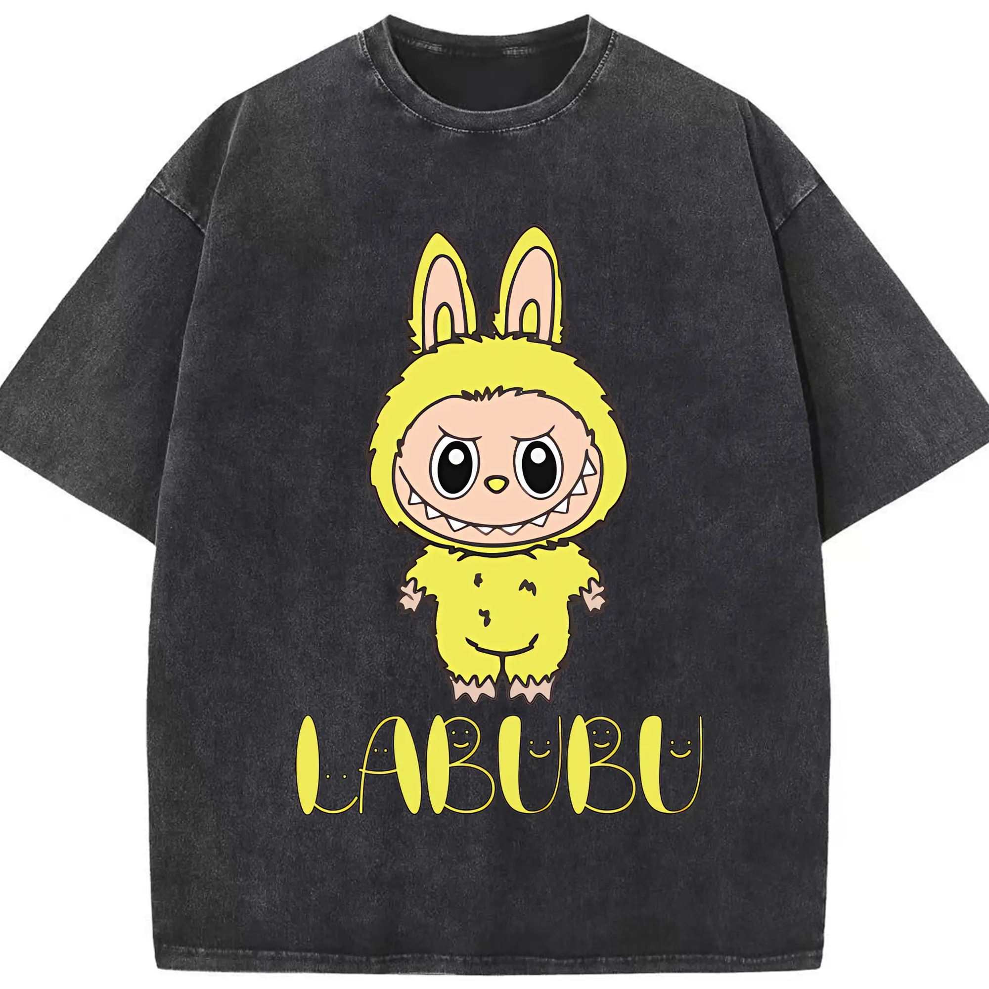 ラブブ グッズ ラブブ - 綿100％ ヴィンテージ風 半袖Tシャツ ・ フロントプリント ・ 柔らか肌触り ・ 通気性 快適 ・ スポーツ カジュアル 外出用