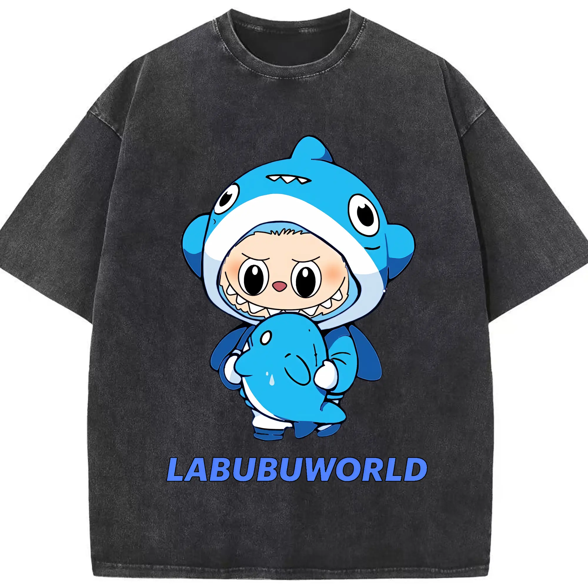 ラブブ グッズ ラブブ - 綿100％ ヴィンテージ風 半袖Tシャツ ・ フロントプリント ・ 柔らか肌触り ・ 通気性 快適 ・ スポーツ カジュアル 外出用