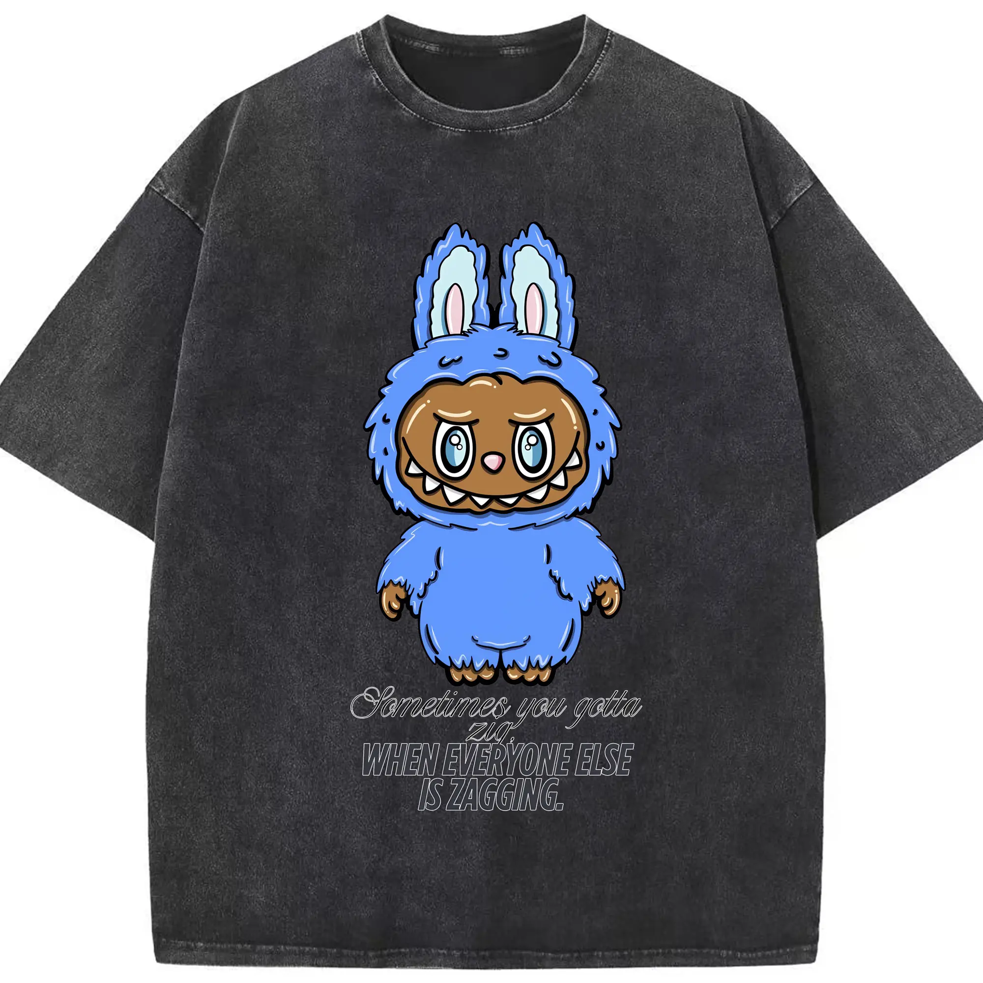 ラブブ グッズ ラブブ - 綿100％ ヴィンテージ風 半袖Tシャツ ・ フロントプリント ・ 柔らか肌触り ・ 通気性 快適 ・ スポーツ カジュアル 外出用