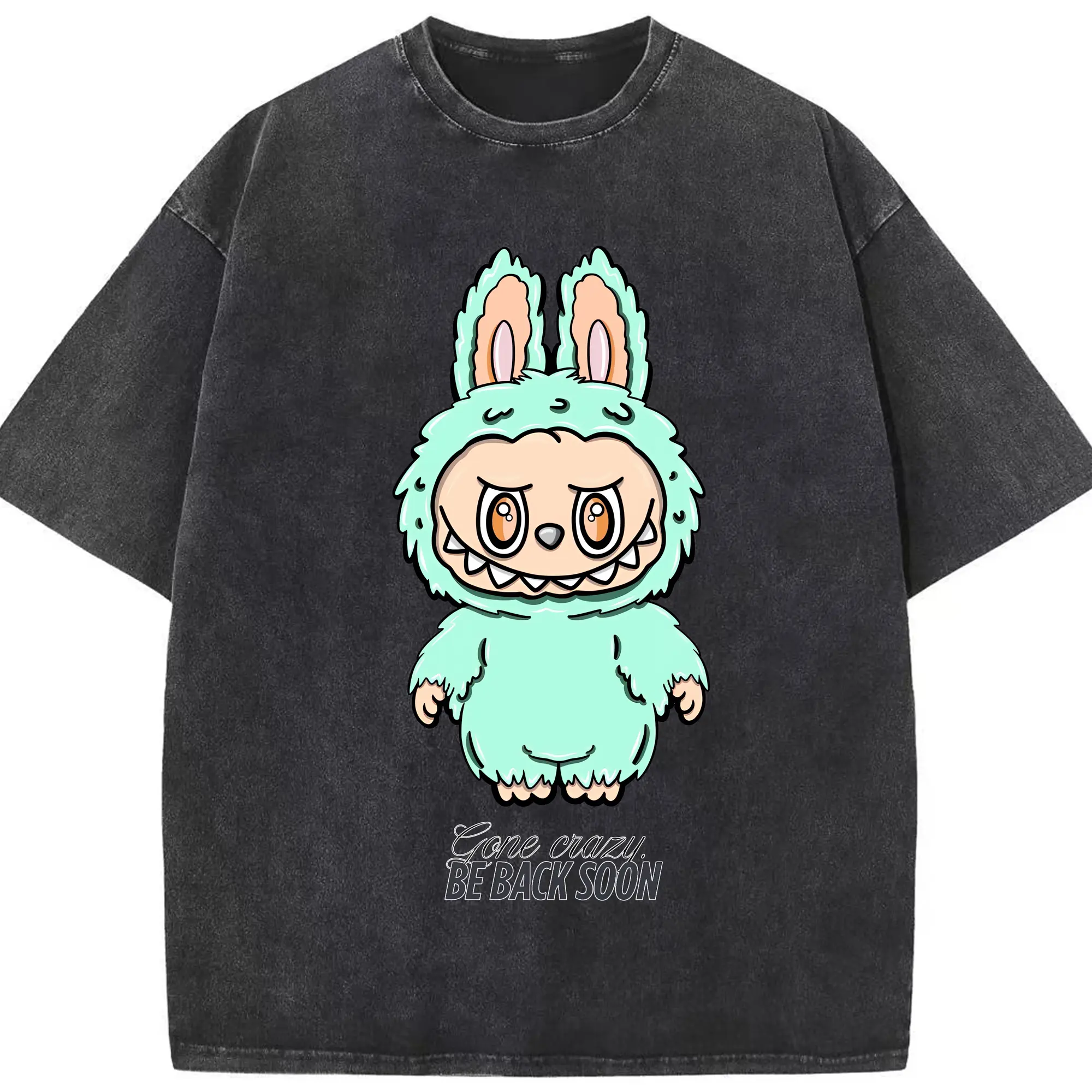 ラブブ グッズ ラブブ - 綿100％ ヴィンテージ風 半袖Tシャツ ・ フロントプリント ・ 柔らか肌触り ・ 通気性 快適 ・ スポーツ カジュアル 外出用
