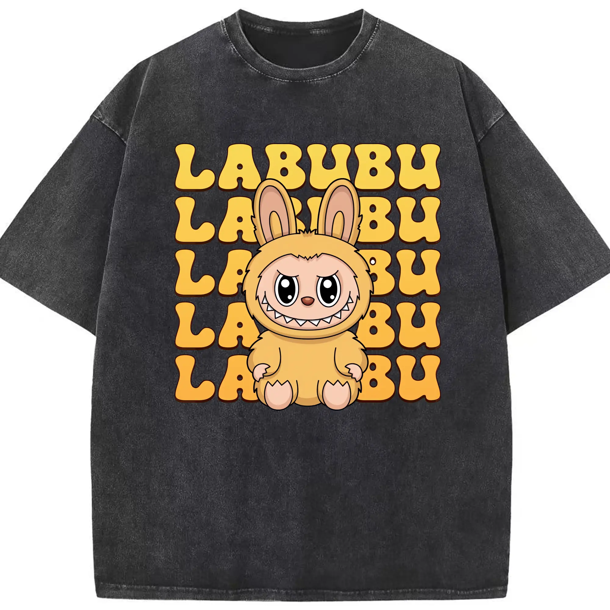 ラブブ グッズ ラブブ - 綿100％ ヴィンテージ風 半袖Tシャツ ・ フロントプリント ・ 柔らか肌触り ・ 通気性 快適 ・ スポーツ カジュアル 外出用