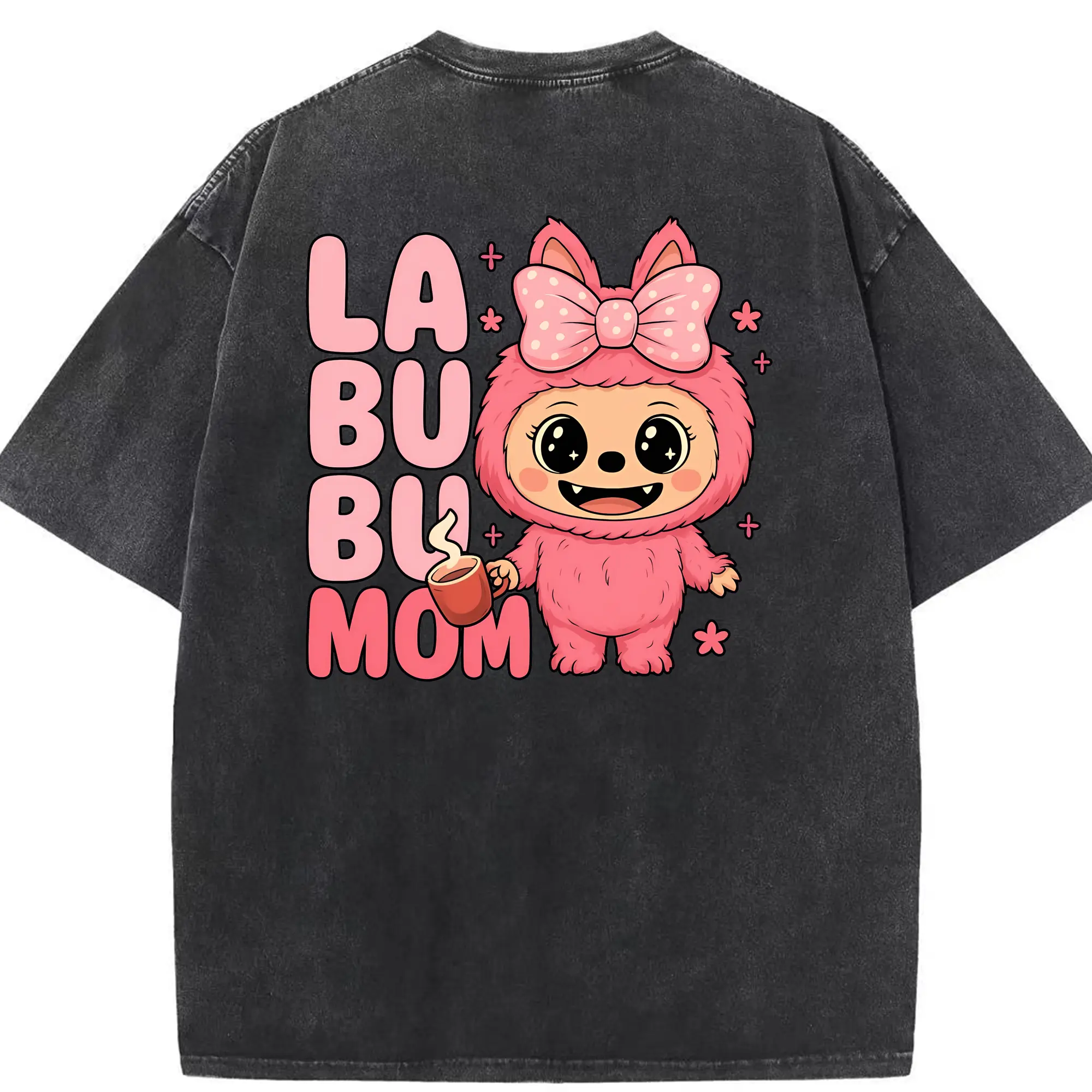 ラブブ グッズ ラブブ - 綿100％ ヴィンテージ風 半袖Tシャツ ・ 背面プリント ・ 柔らか肌触り ・ 通気性 快適 ・ スポーツ カジュアル 外出用