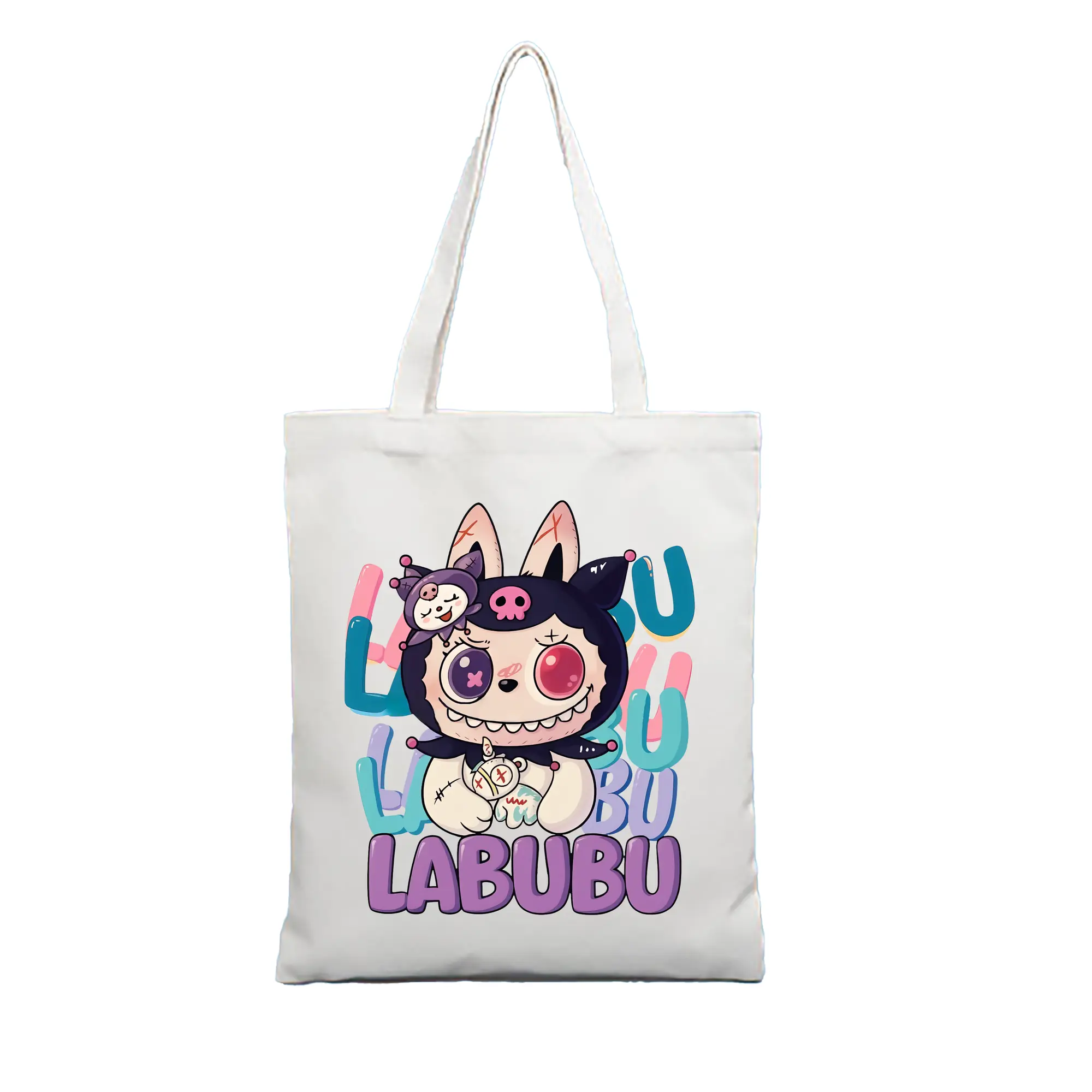 ラブブ グッズ ラブブ - 縦型キャンバス手提げバッグ（トートバッグ） ・ キャンバス素材 ・ ショッピング用 ・ 軽量 丈夫 お手入れ簡単