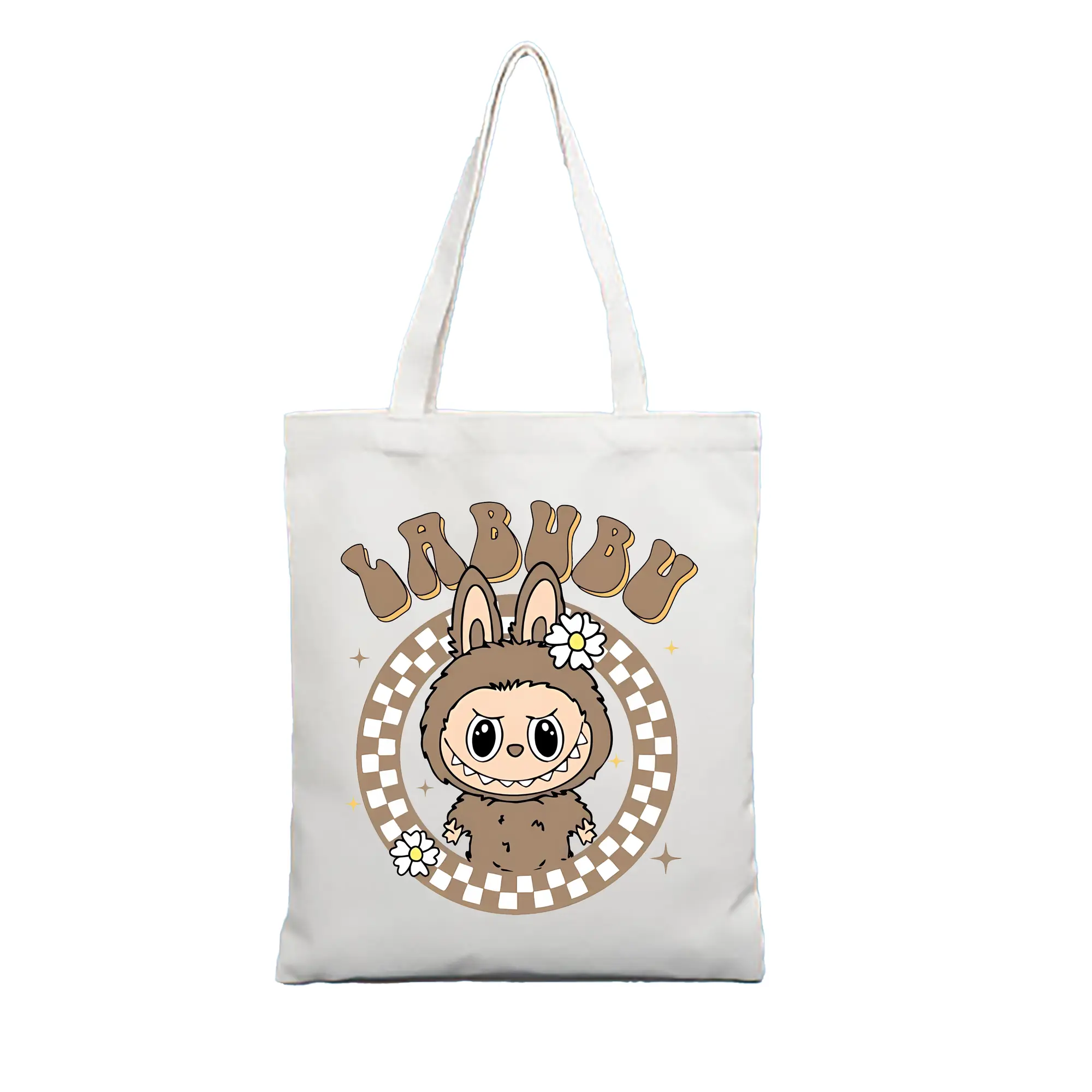 ラブブ グッズ ラブブ - 縦型キャンバス手提げバッグ（トートバッグ） ・ キャンバス素材 ・ ショッピング用 ・ 軽量 丈夫 お手入れ簡単