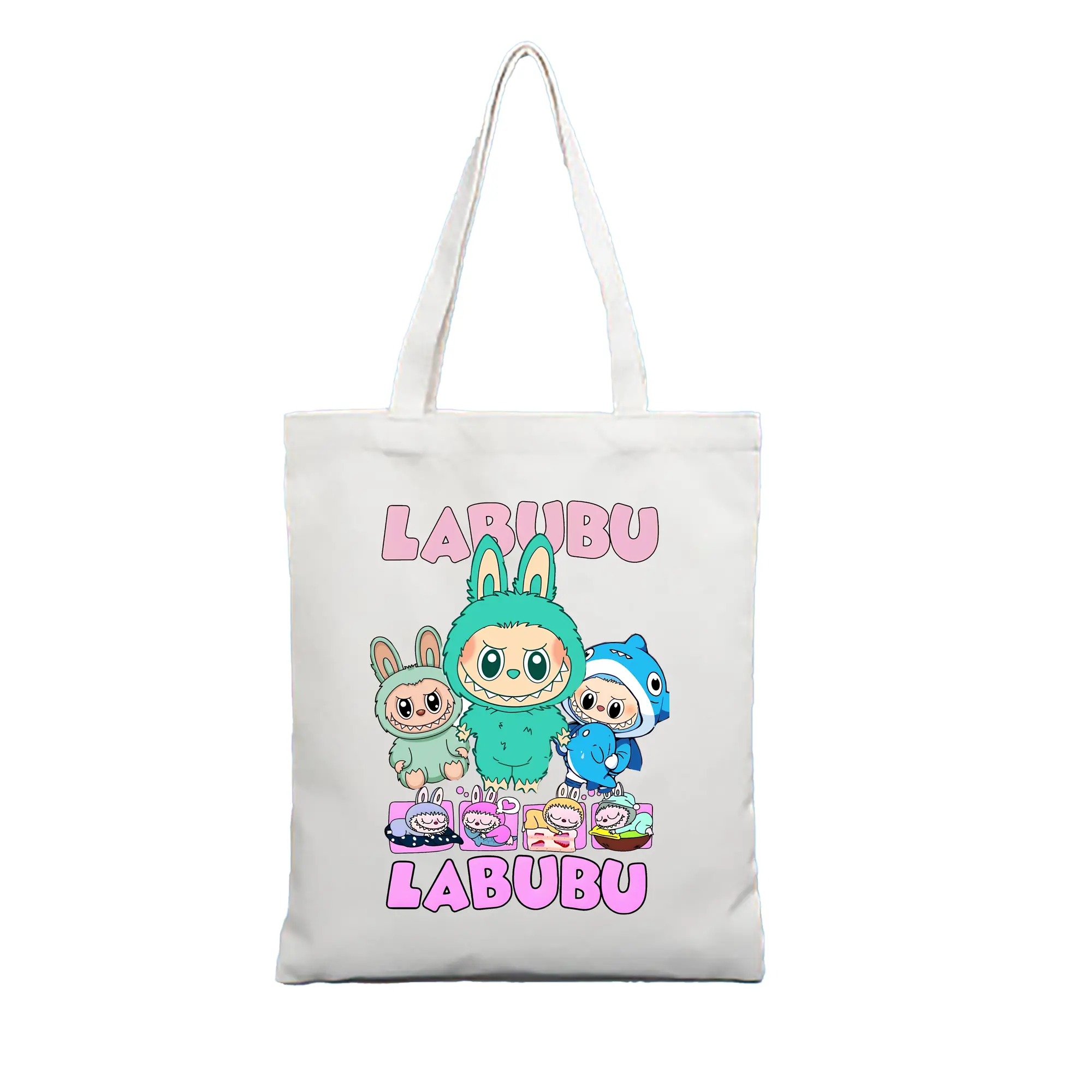 ラブブ グッズ ラブブ - 縦型キャンバス手提げバッグ（トートバッグ） ・ キャンバス素材 ・ ショッピング用 ・ 軽量 丈夫 お手入れ簡単