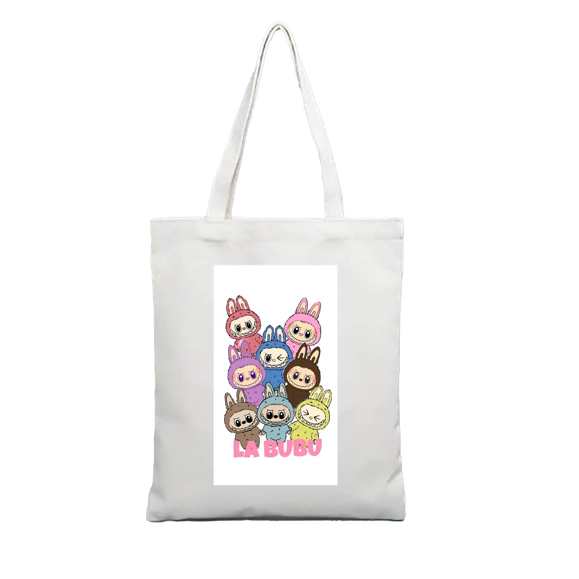 ラブブ グッズ ラブブ - 縦型キャンバス手提げバッグ（トートバッグ） ・ キャンバス素材 ・ ショッピング用 ・ 軽量 丈夫 お手入れ簡単