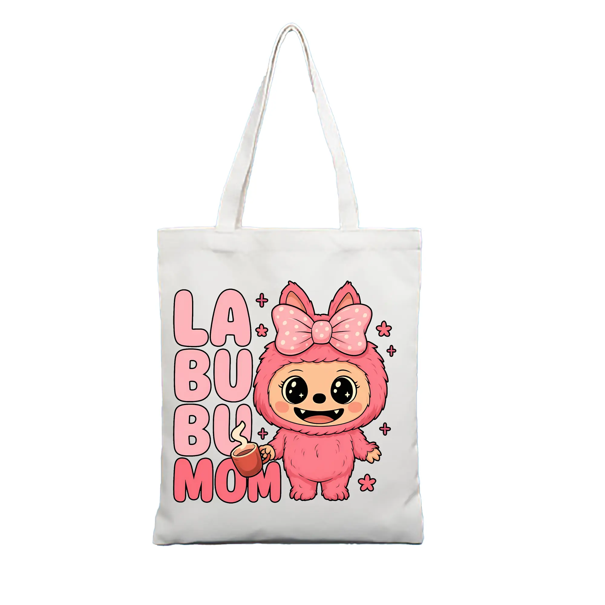 ラブブ グッズ ラブブ - 縦型キャンバス手提げバッグ（トートバッグ） ・ キャンバス素材 ・ ショッピング用 ・ 軽量 丈夫 お手入れ簡単