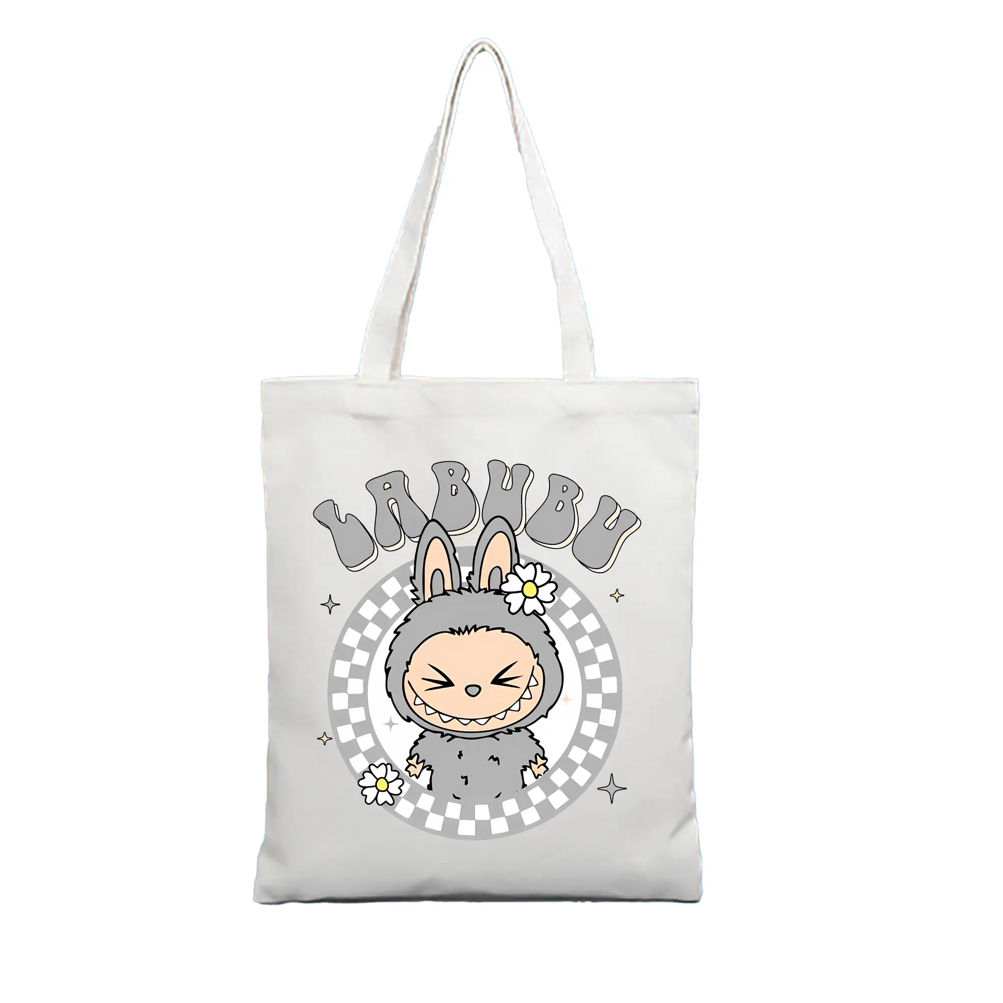 ラブブ グッズ ラブブ - 縦型キャンバス手提げバッグ（トートバッグ） ・ キャンバス素材 ・ ショッピング用 ・ 軽量 丈夫 お手入れ簡単