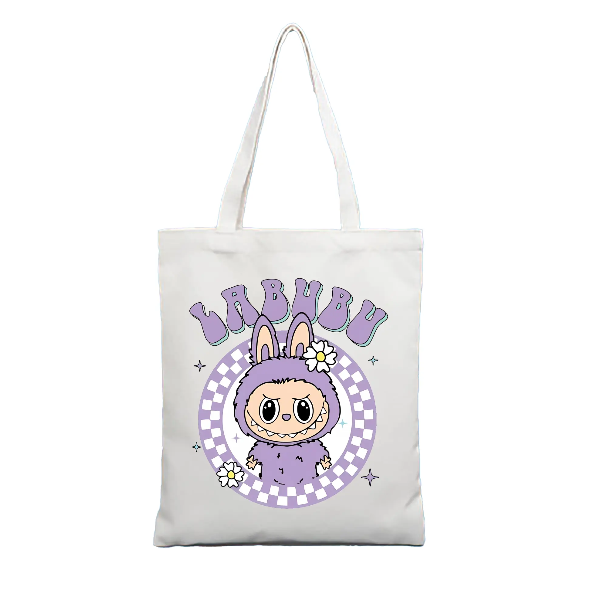 ラブブ グッズ ラブブ - 縦型キャンバス手提げバッグ（トートバッグ） ・ キャンバス素材 ・ ショッピング用 ・ 軽量 丈夫 お手入れ簡単