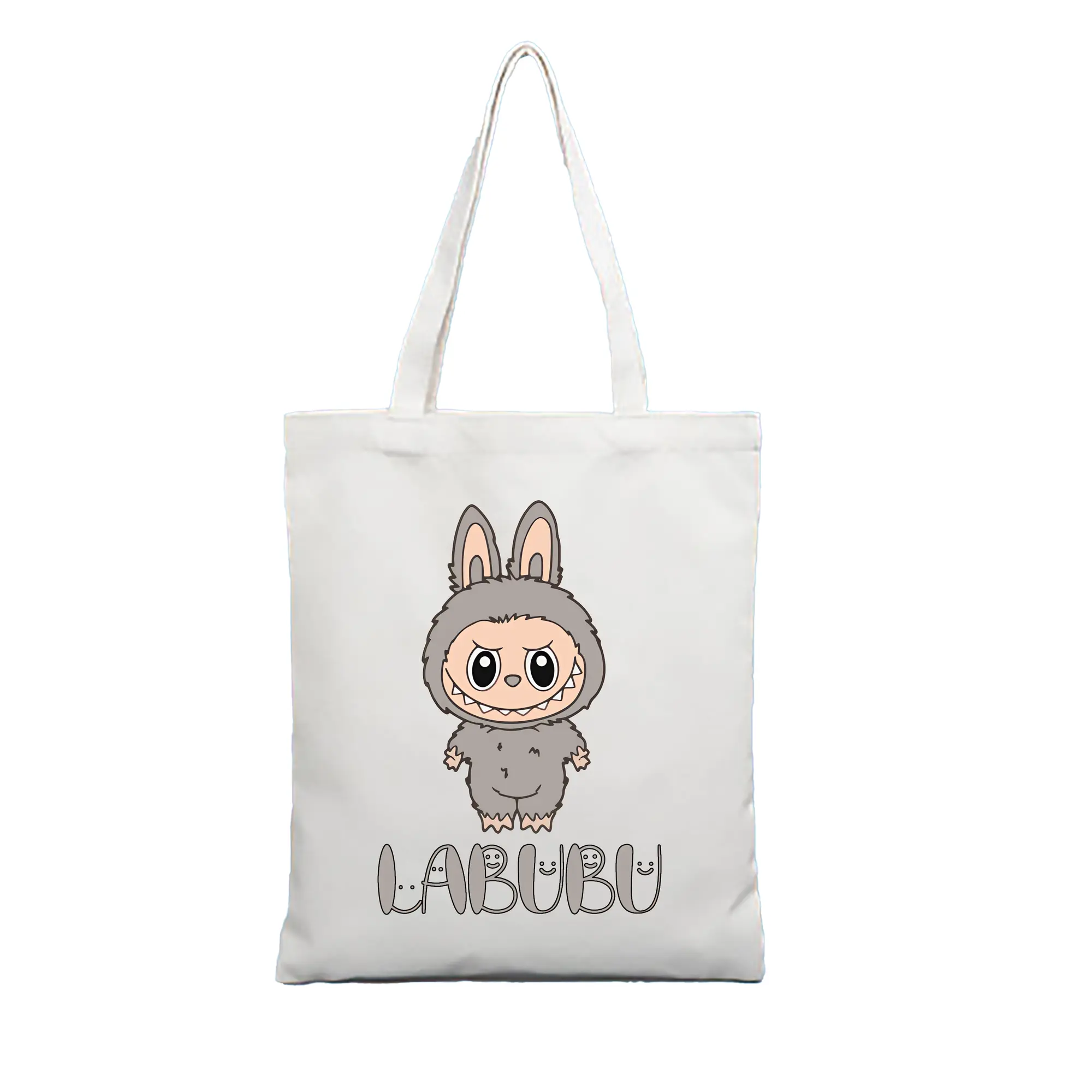 ラブブ グッズ ラブブ - 縦型キャンバス手提げバッグ（トートバッグ） ・ キャンバス素材 ・ ショッピング用 ・ 軽量 丈夫 お手入れ簡単