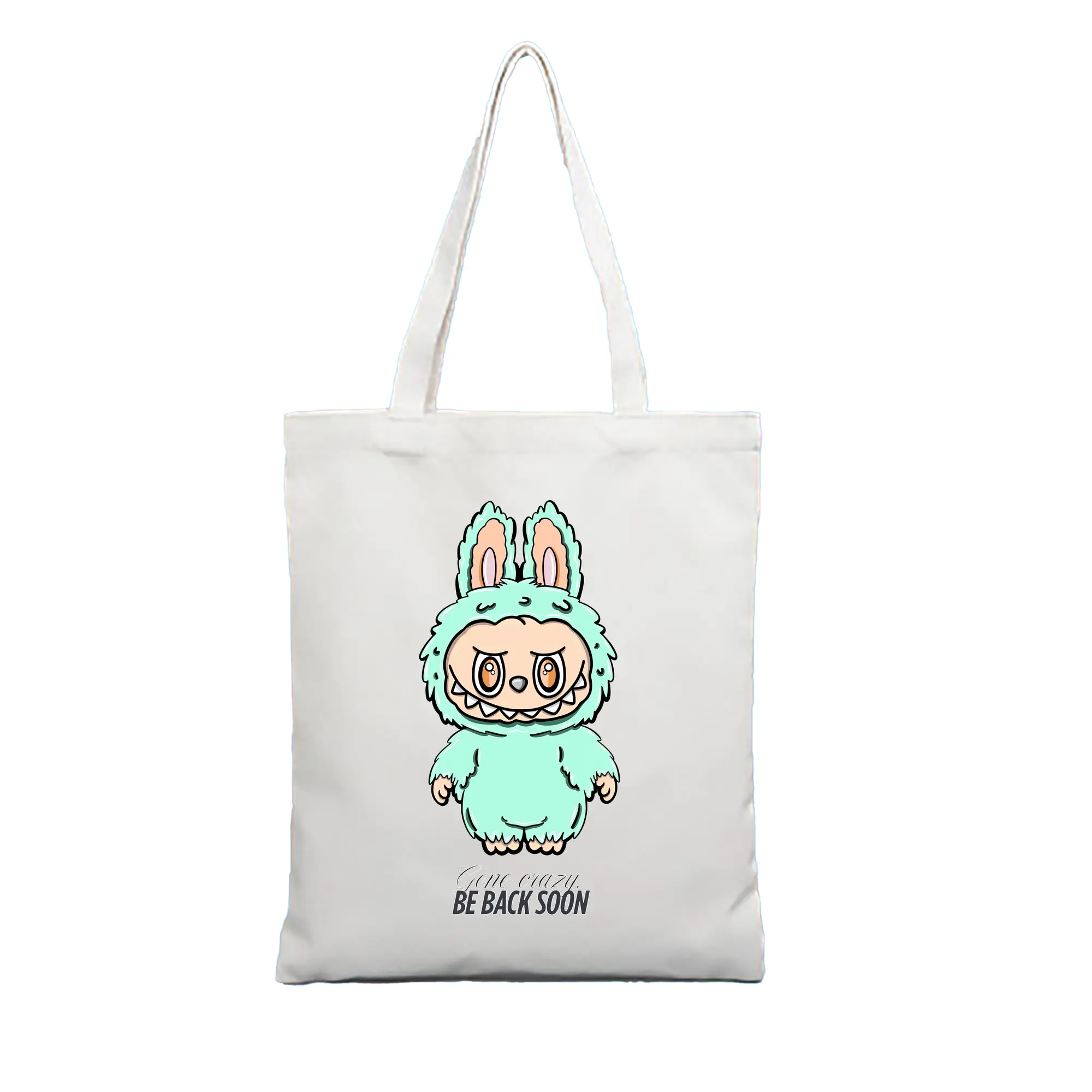 ラブブ グッズ ラブブ - 縦型キャンバス手提げバッグ（トートバッグ） ・ キャンバス素材 ・ ショッピング用 ・ 軽量 丈夫 お手入れ簡単