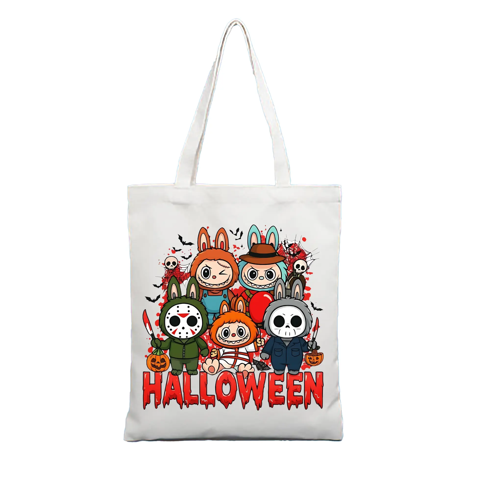 ラブブ グッズ ラブブ - 縦型キャンバス手提げバッグ（トートバッグ） ・ キャンバス素材 ・ ショッピング用 ・ 軽量 丈夫 お手入れ簡単