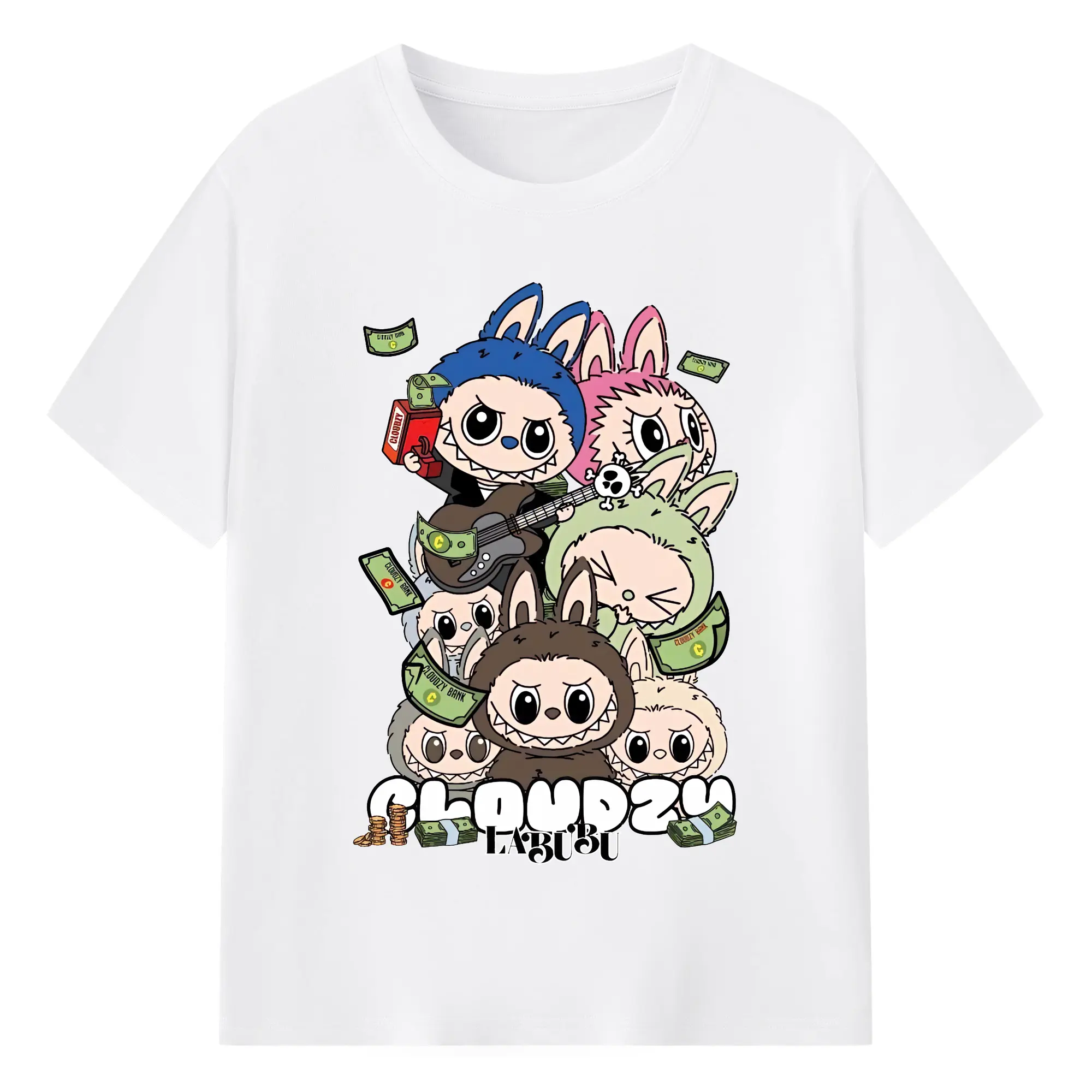 ラブブ グッズ モココ - 綿100％ 半袖Tシャツ ・ フロントプリント ・ 快適 通気性 ・ 日常使い 散歩 スポーツ用