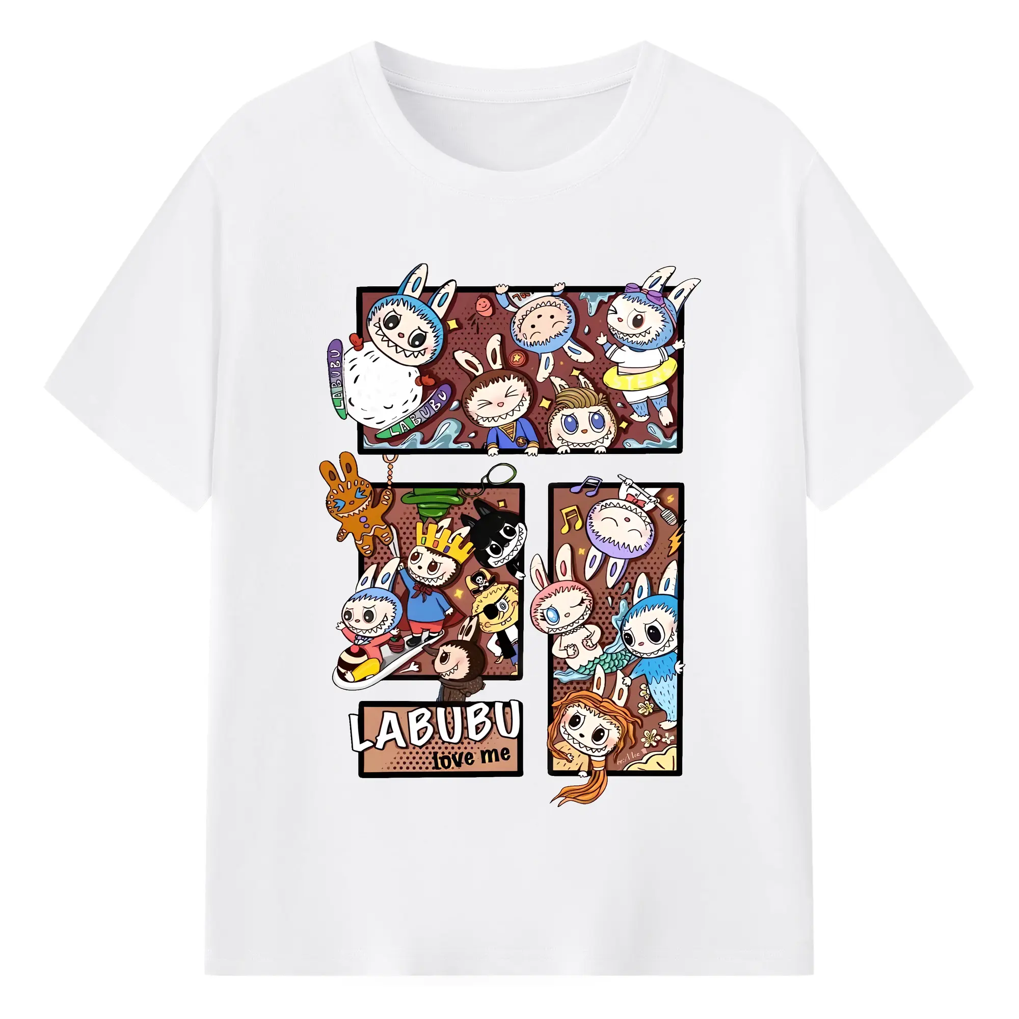 ラブブ グッズ モココ - 綿100％ 半袖Tシャツ ・ フロントプリント ・ 快適 通気性 ・ 日常使い 散歩 スポーツ用