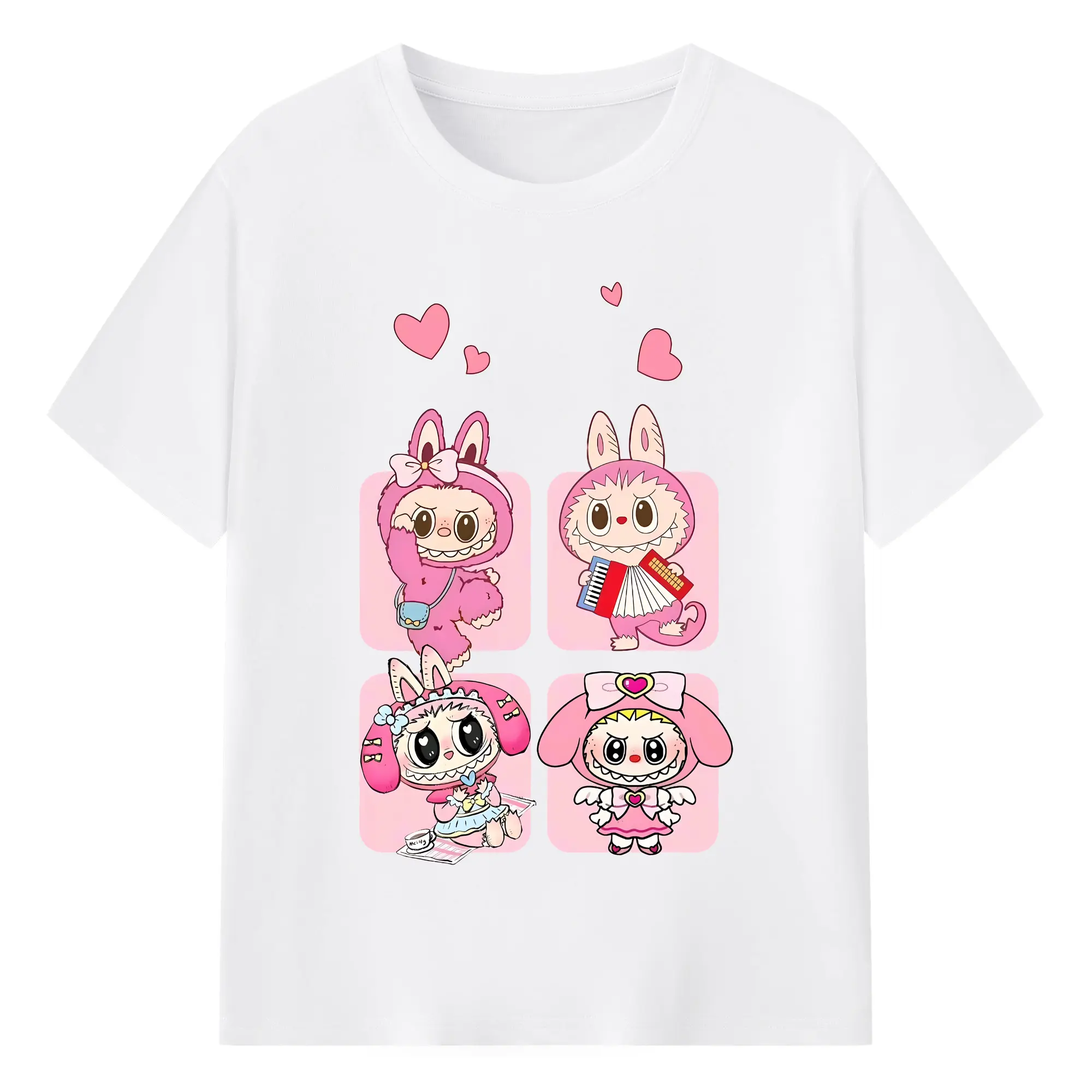 ラブブ グッズ モココ - 綿100％ 半袖Tシャツ ・ フロントプリント ・ 快適 通気性 ・ 日常使い 散歩 スポーツ用