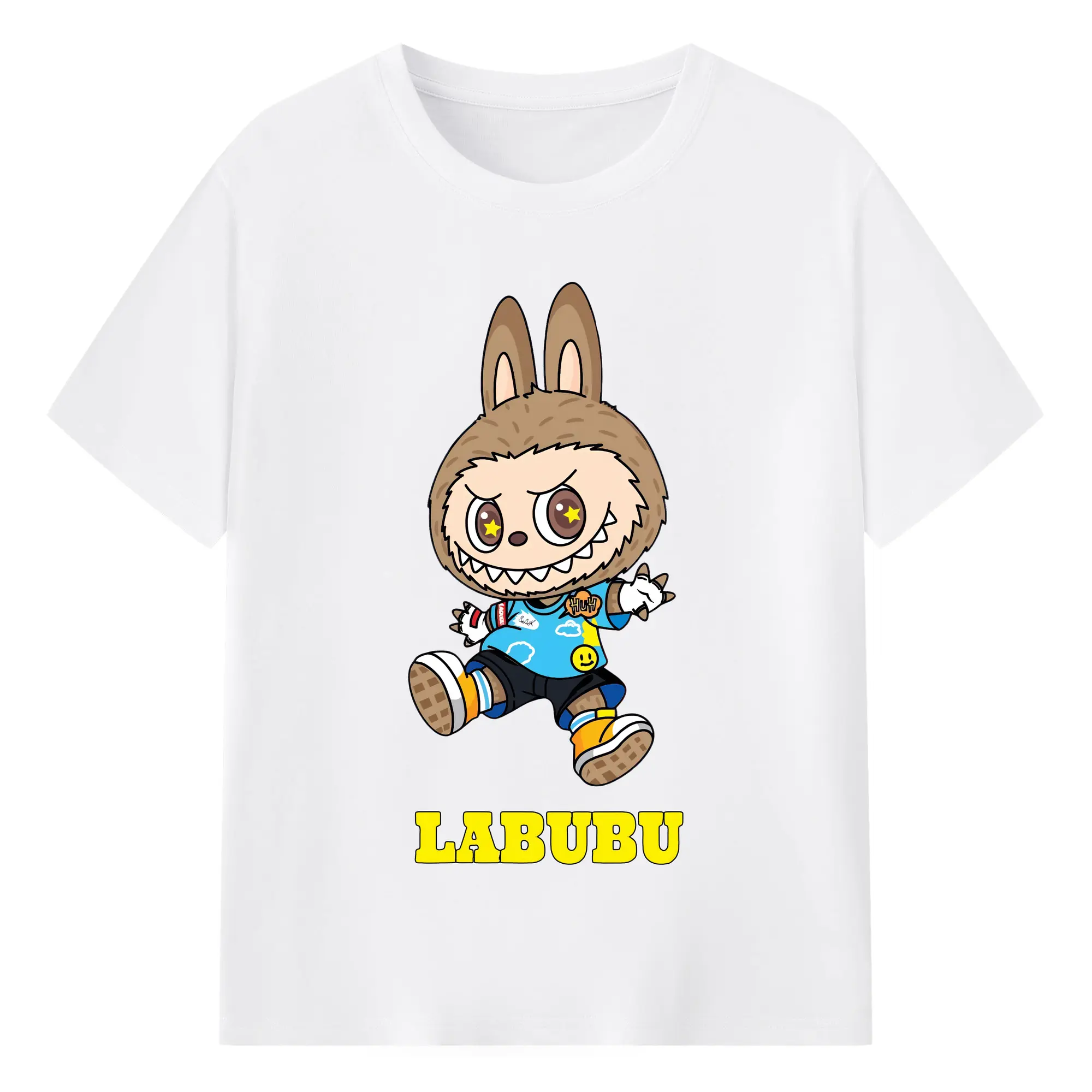ラブブ グッズ モココ - 綿100％ 半袖Tシャツ ・ フロントプリント ・ 快適 通気性 ・ 日常使い 散歩 スポーツ用