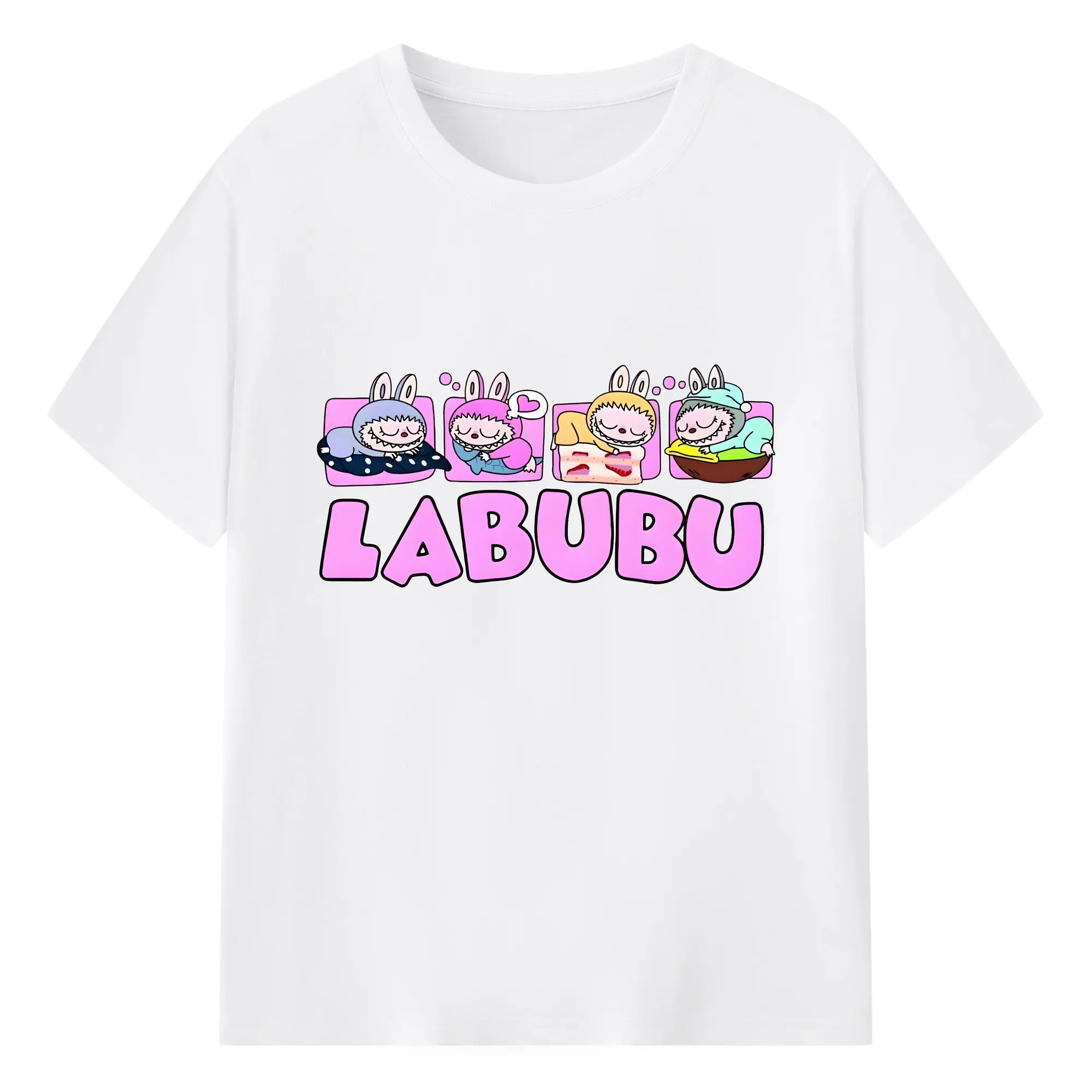 ラブブ グッズ モココ - 綿100％ 半袖Tシャツ ・ フロントプリント ・ 快適 通気性 ・ 日常使い 散歩 スポーツ用