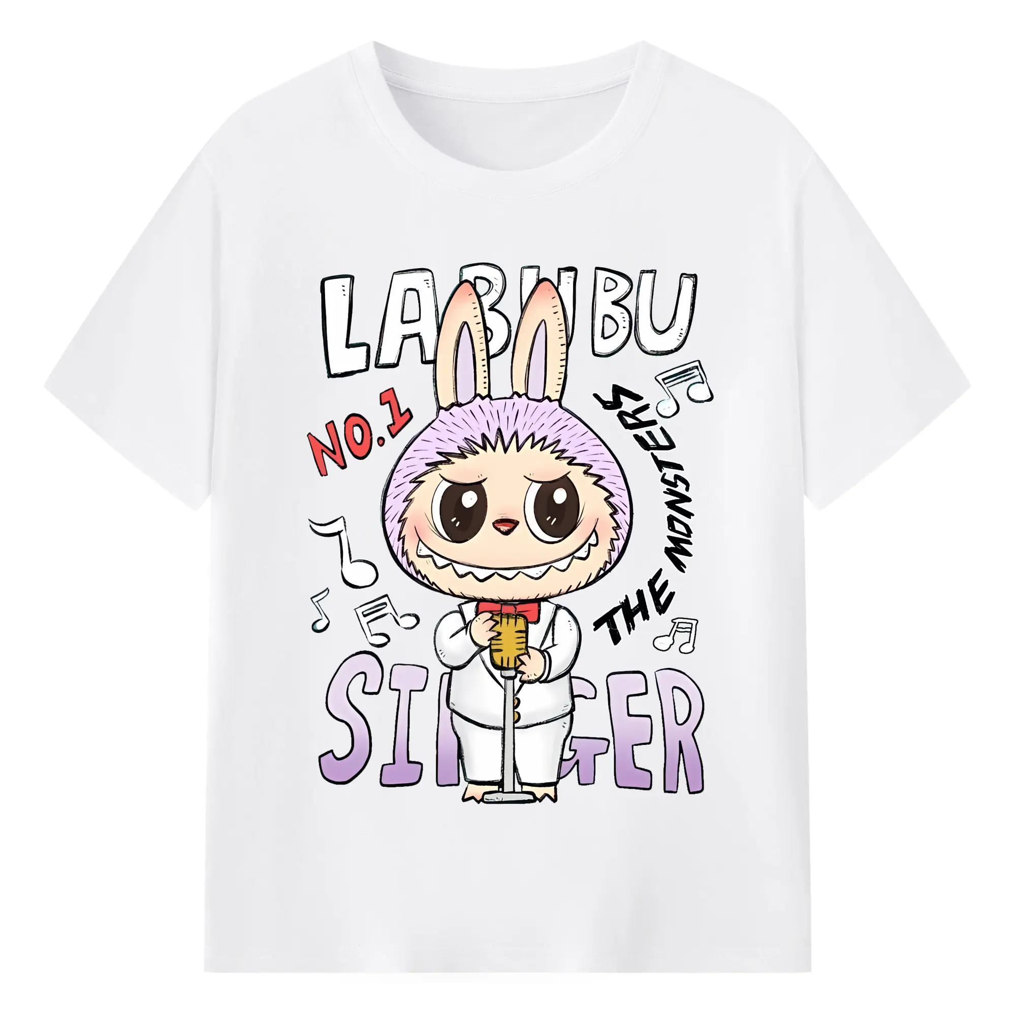 ラブブ グッズ モココ - 綿100％ 半袖Tシャツ ・ フロントプリント ・ 快適 通気性 ・ 日常使い 散歩 スポーツ用