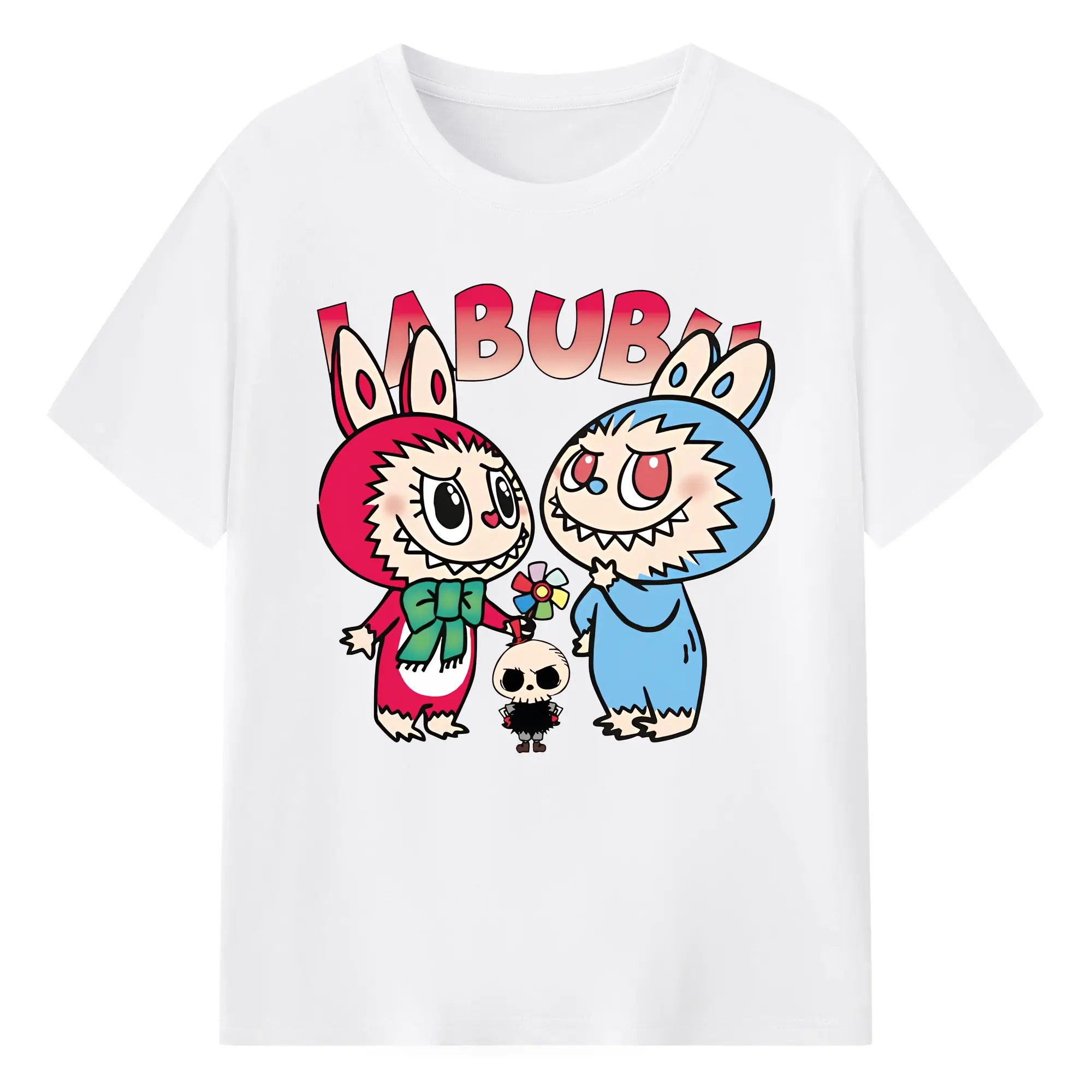 ラブブ グッズ モココ - 綿100％ 半袖Tシャツ ・ フロントプリント ・ 快適 通気性 ・ 日常使い 散歩 スポーツ用