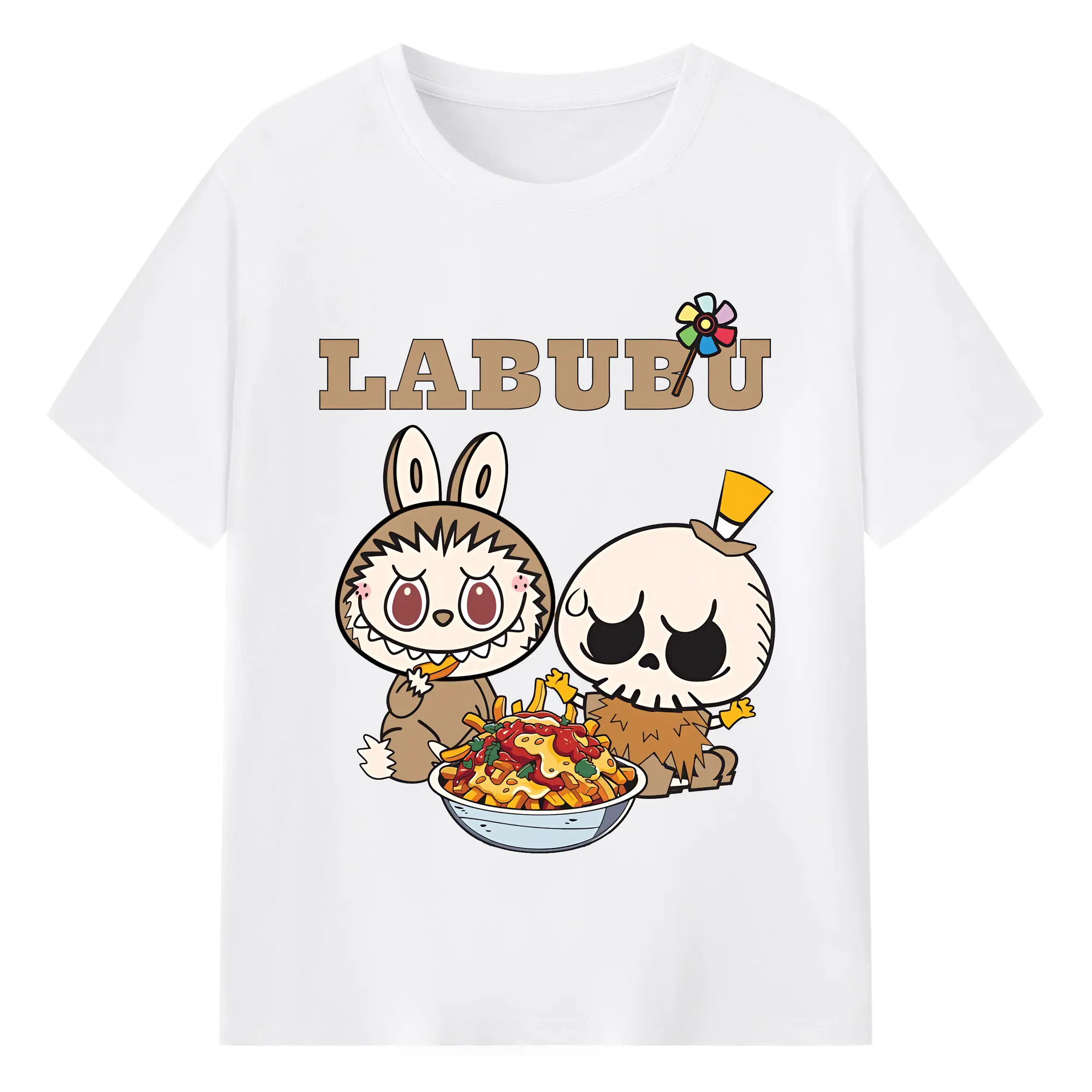 ラブブ グッズ モココ - 綿100％ 半袖Tシャツ ・ フロントプリント ・ 快適 通気性 ・ 日常使い 散歩 スポーツ用