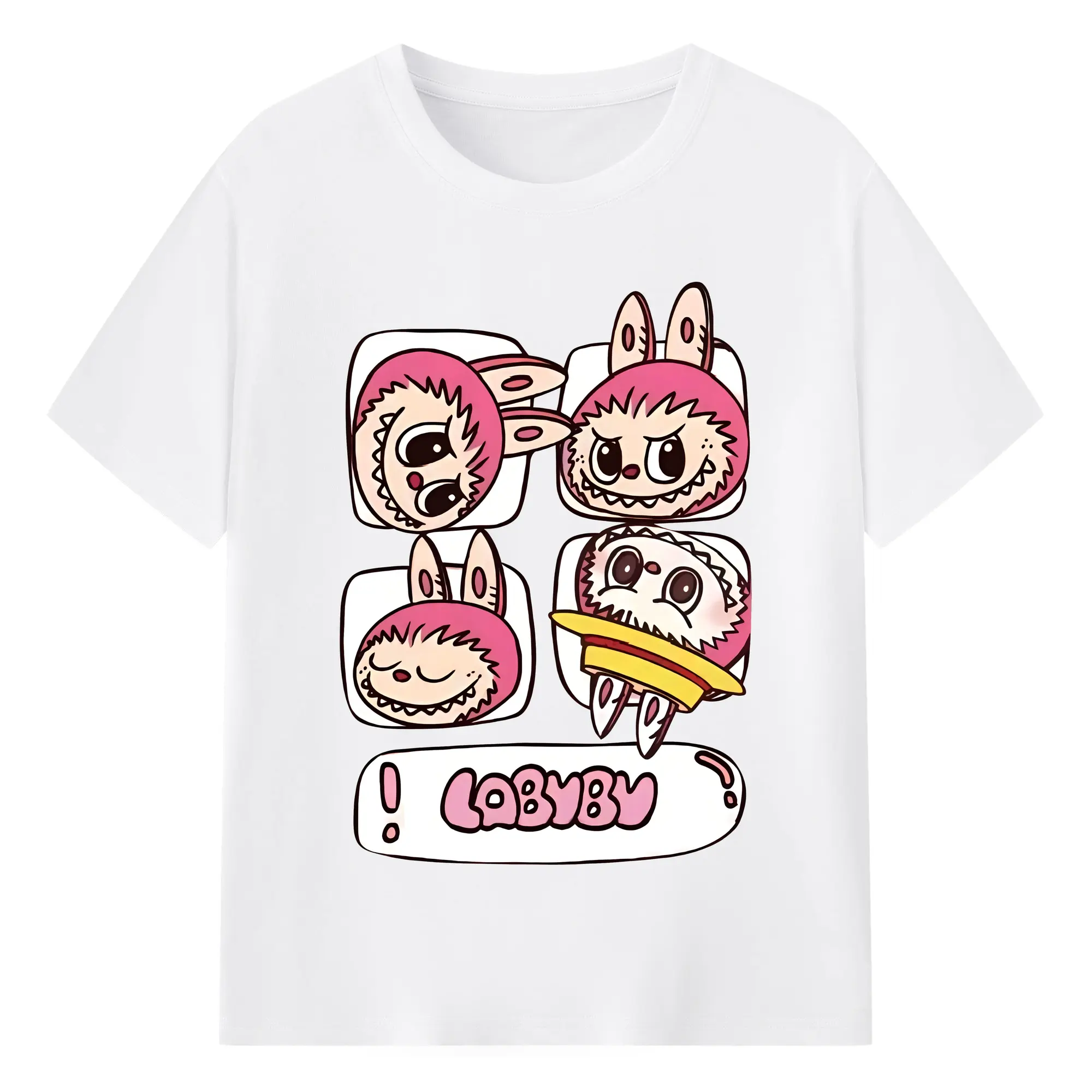ラブブ グッズ モココ - 綿100％ 半袖Tシャツ ・ フロントプリント ・ 快適 通気性 ・ 日常使い 散歩 スポーツ用