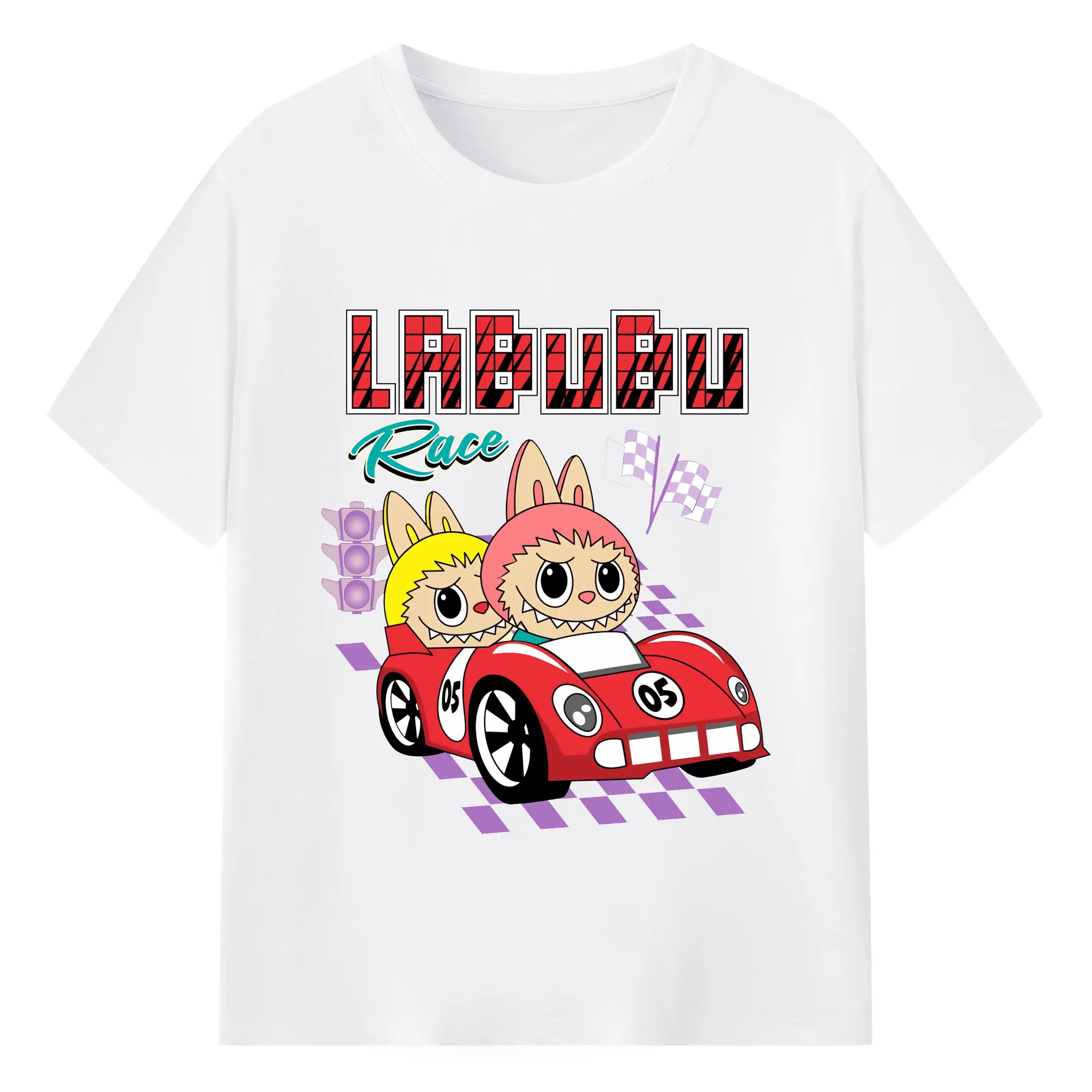 ラブブ グッズ モココ - 綿100％ 半袖Tシャツ ・ フロントプリント ・ 快適 通気性 ・ 日常使い 散歩 スポーツ用