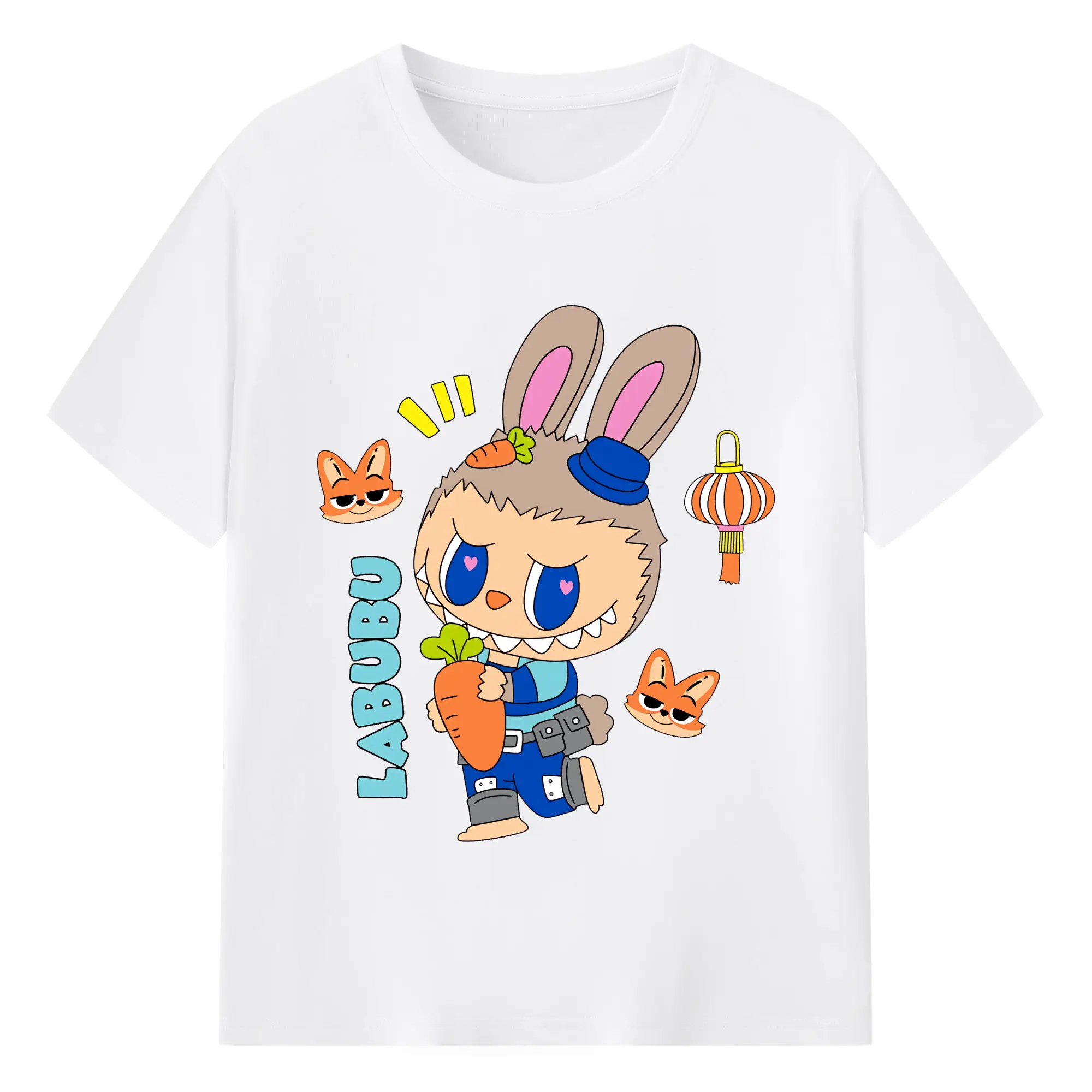 ラブブ グッズ モココ - 綿100％ 半袖Tシャツ ・ フロントプリント ・ 快適 通気性 ・ 日常使い 散歩 スポーツ用