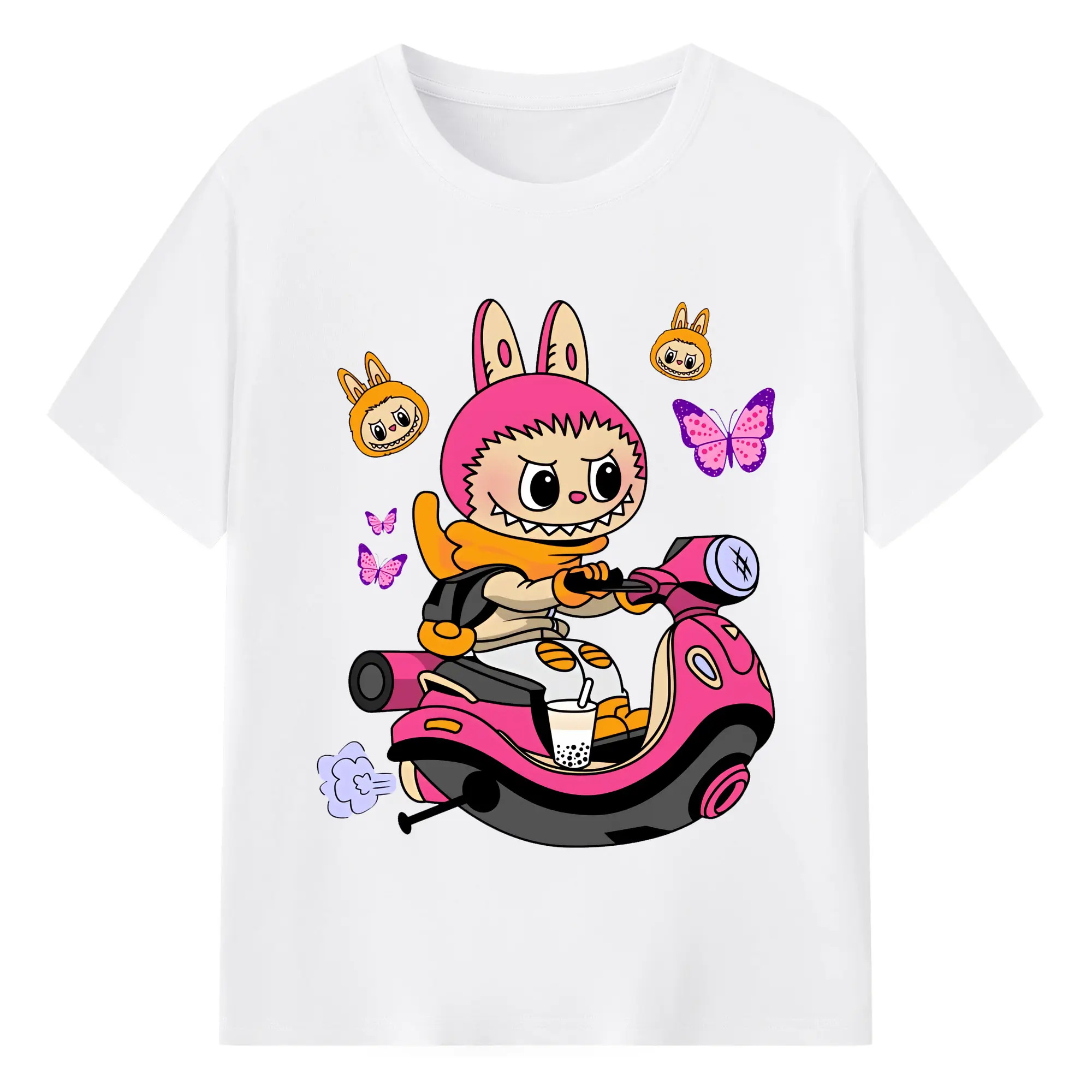ラブブ グッズ モココ - 綿100％ 半袖Tシャツ ・ フロントプリント ・ 快適 通気性 ・ 日常使い 散歩 スポーツ用