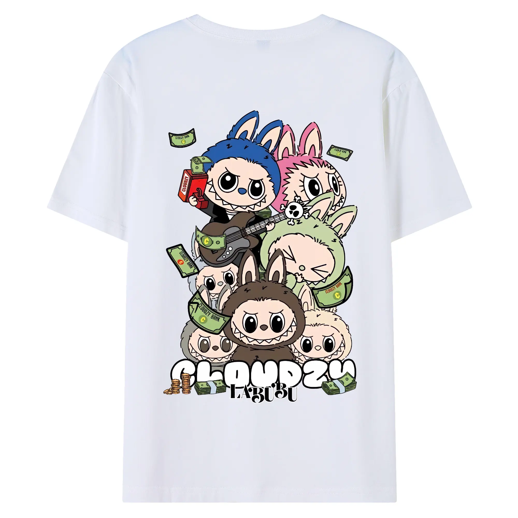 ラブブ グッズ モココ - 綿100％ 半袖Tシャツ ・ バックプリント ・ 快適 通気性 ・ 日常使い 散歩 スポーツ用