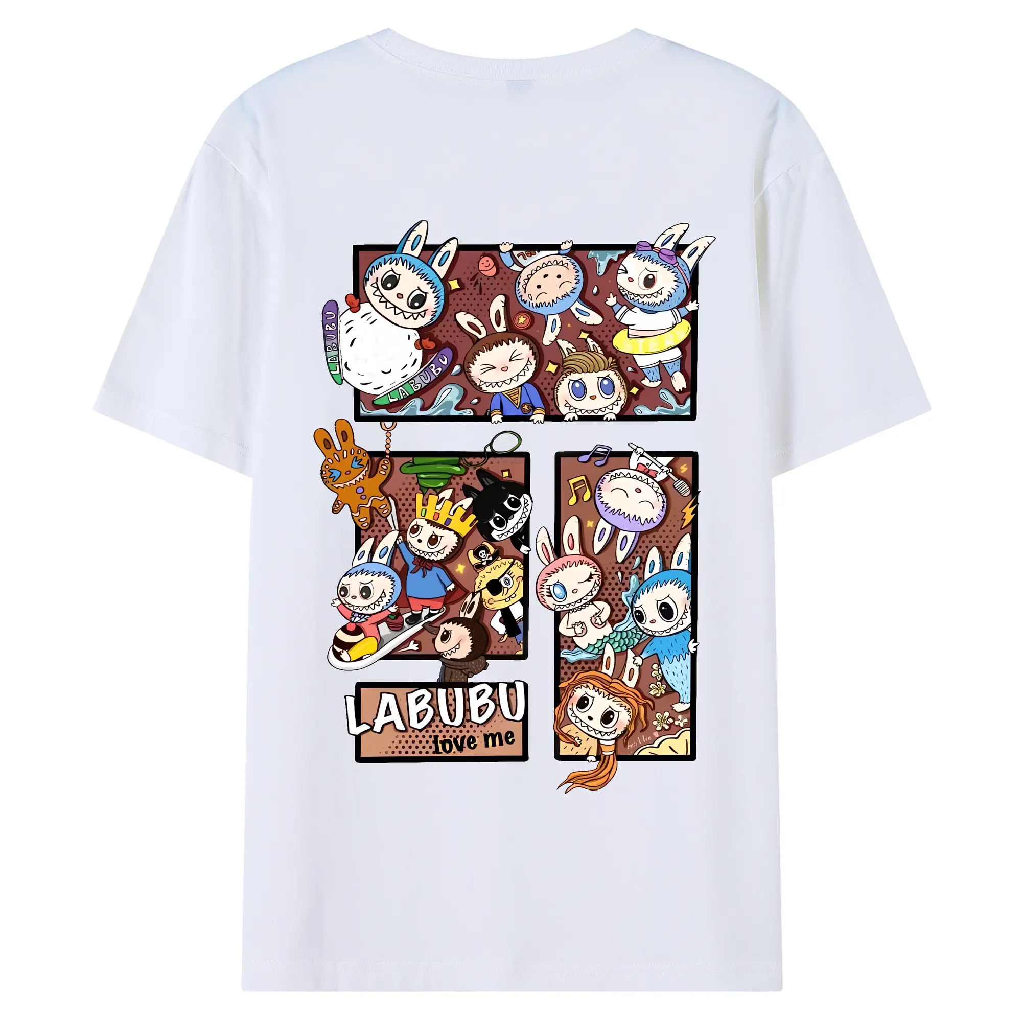 ラブブ グッズ モココ - 綿100％ 半袖Tシャツ ・ バックプリント ・ 快適 通気性 ・ 日常使い 散歩 スポーツ用