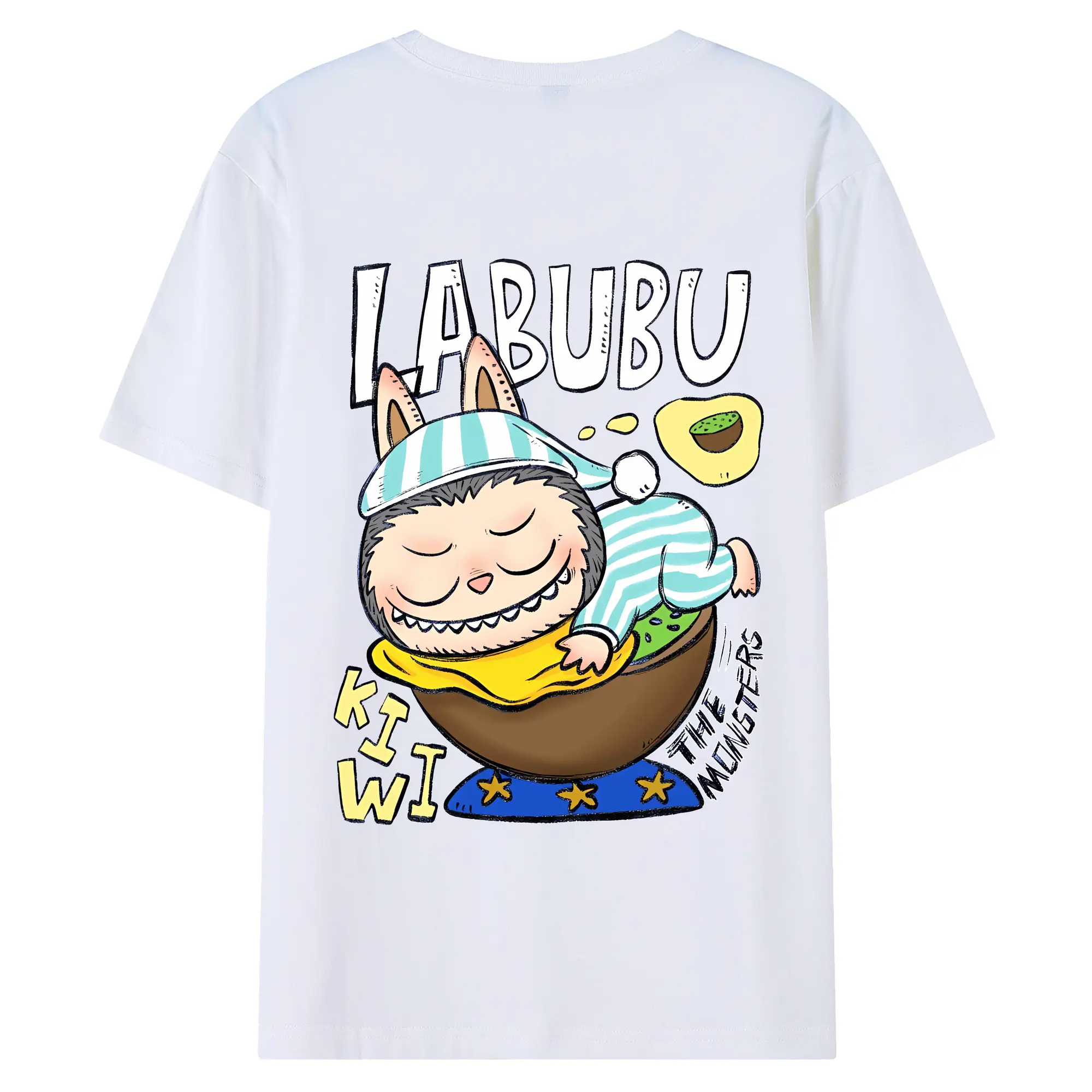 ラブブ グッズ モココ - 綿100％ 半袖Tシャツ ・ バックプリント ・ 快適 通気性 ・ 日常使い 散歩 スポーツ用