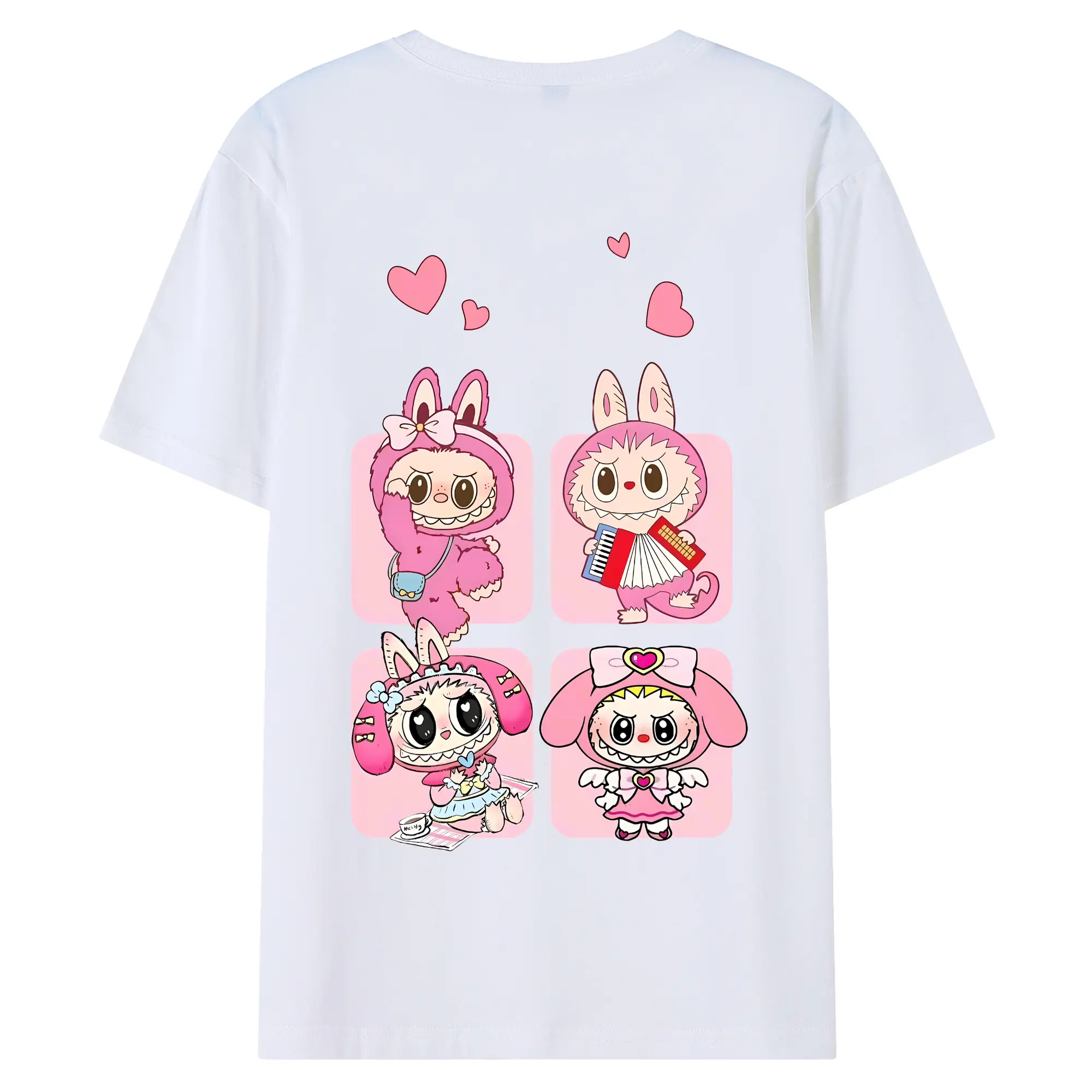 ラブブ グッズ モココ - 綿100％ 半袖Tシャツ ・ バックプリント ・ 快適 通気性 ・ 日常使い 散歩 スポーツ用