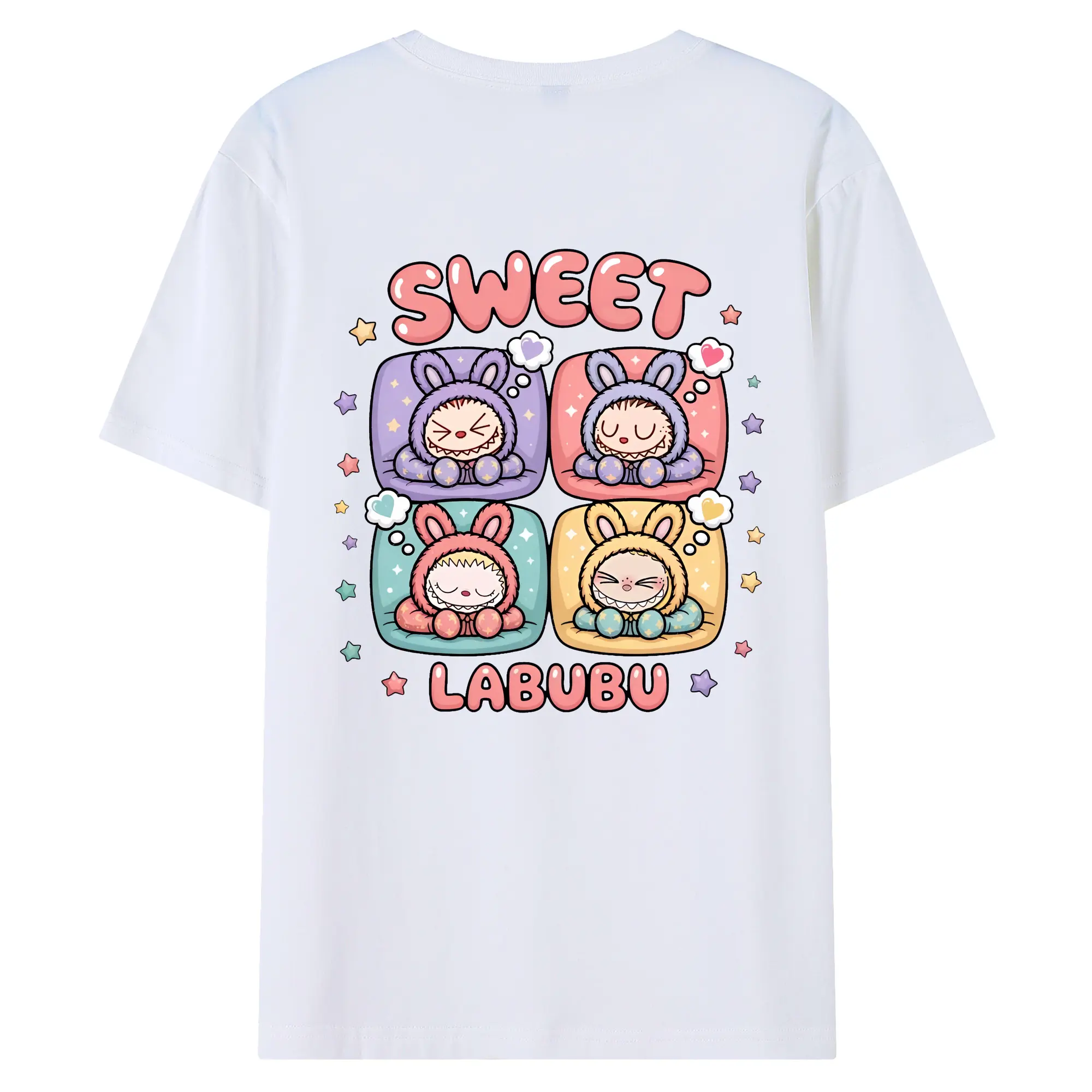 ラブブ グッズ モココ - 綿100％ 半袖Tシャツ ・ バックプリント ・ 快適 通気性 ・ 日常使い 散歩 スポーツ用