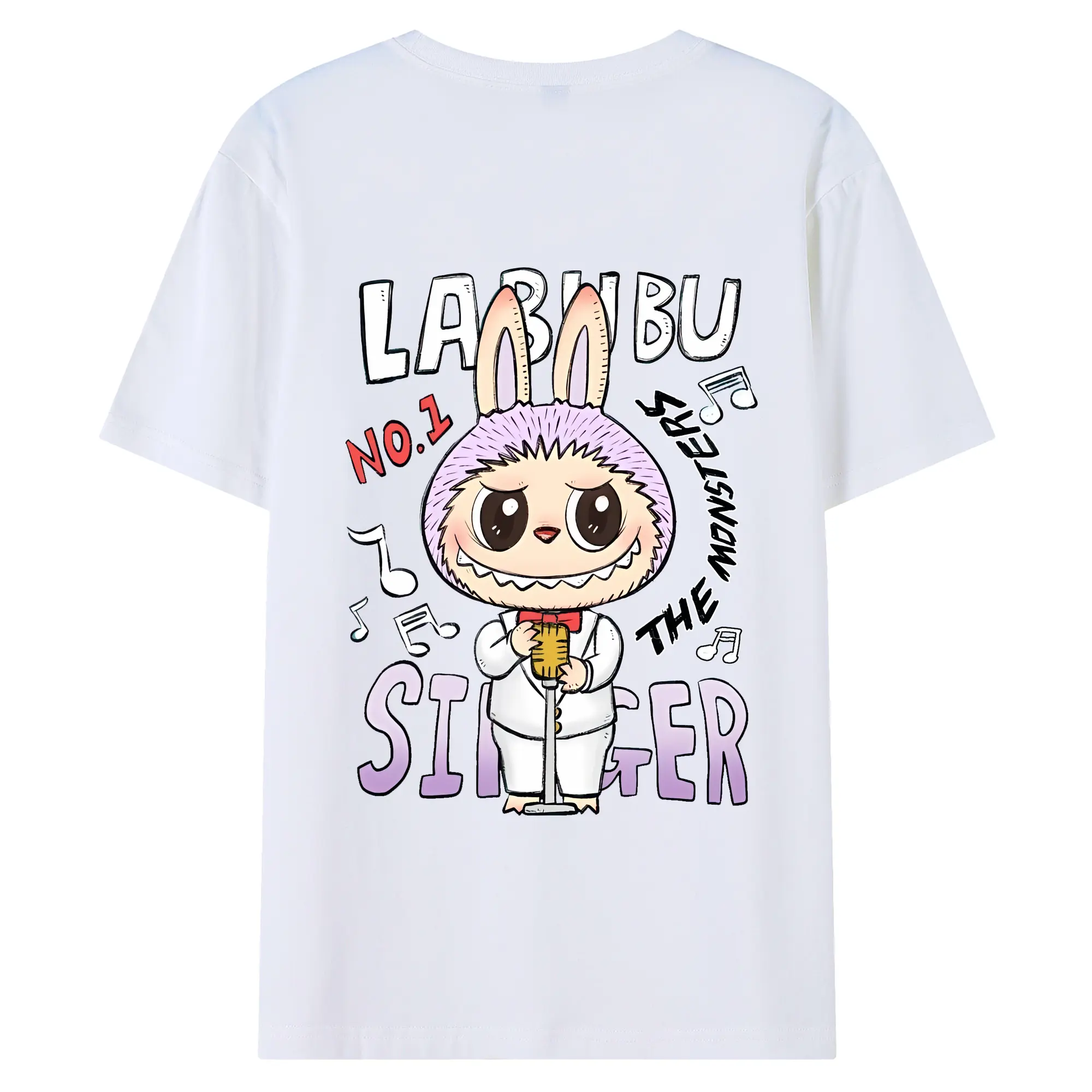 ラブブ グッズ モココ - 綿100％ 半袖Tシャツ ・ バックプリント ・ 快適 通気性 ・ 日常使い 散歩 スポーツ用