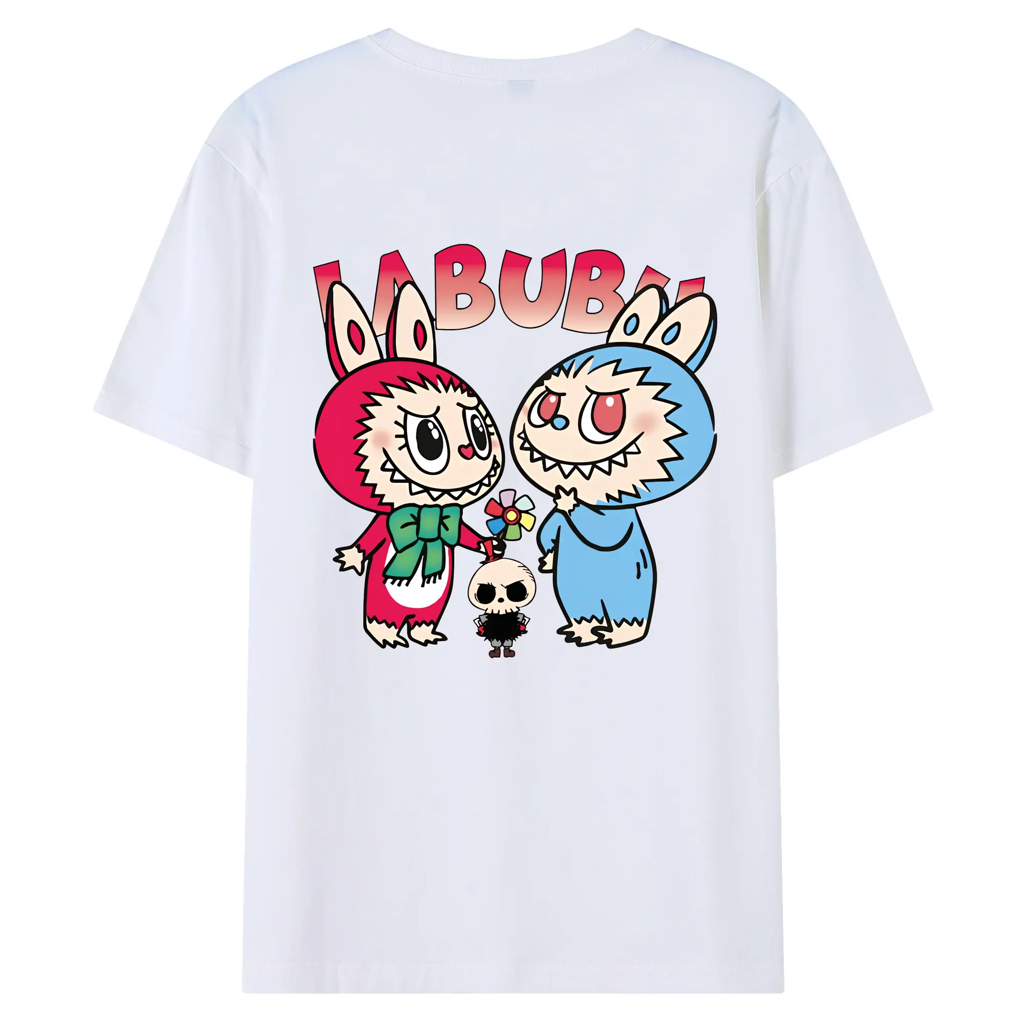 ラブブ グッズ モココ - 綿100％ 半袖Tシャツ ・ バックプリント ・ 快適 通気性 ・ 日常使い 散歩 スポーツ用