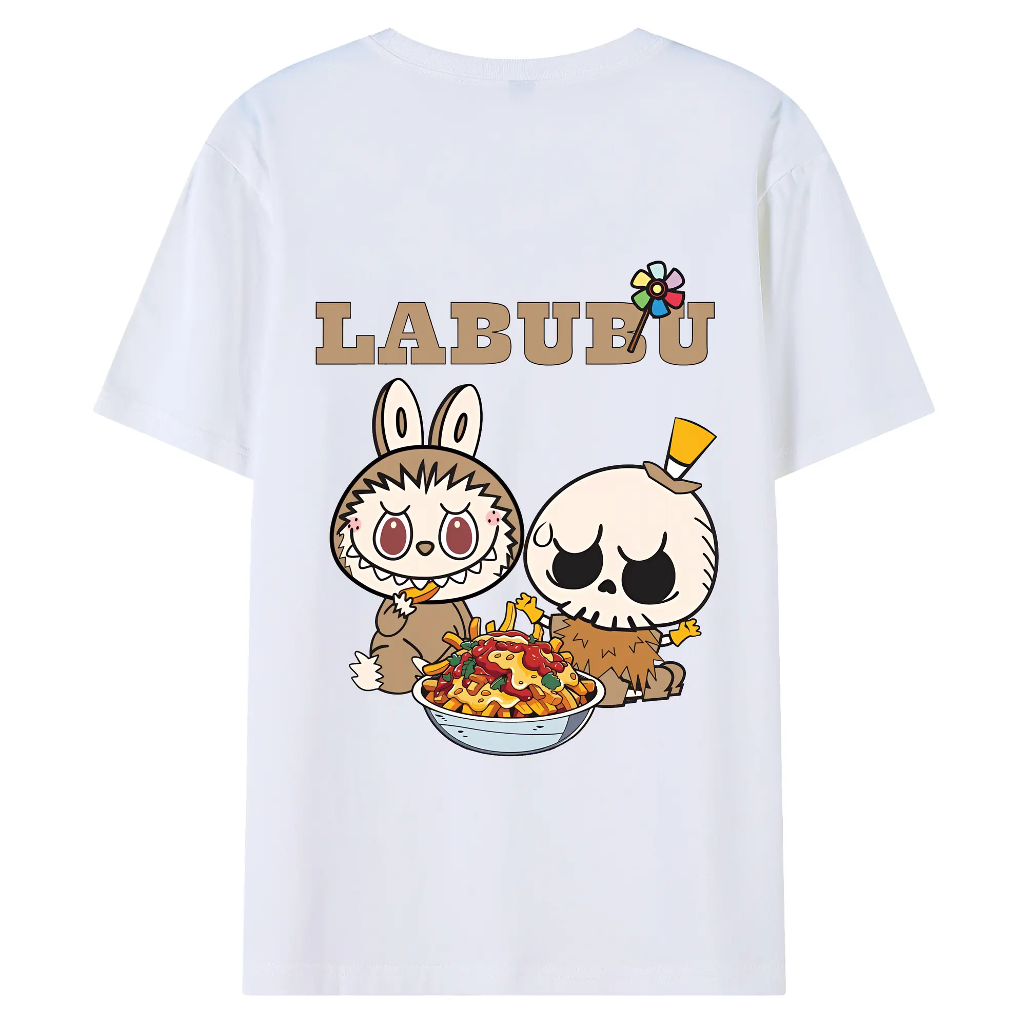 ラブブ グッズ モココ - 綿100％ 半袖Tシャツ ・ バックプリント ・ 快適 通気性 ・ 日常使い 散歩 スポーツ用