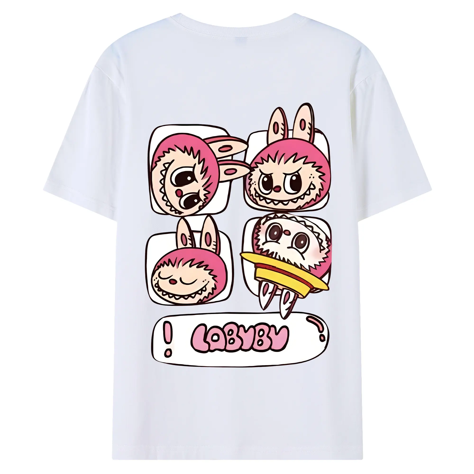 ラブブ グッズ モココ - 綿100％ 半袖Tシャツ ・ バックプリント ・ 快適 通気性 ・ 日常使い 散歩 スポーツ用