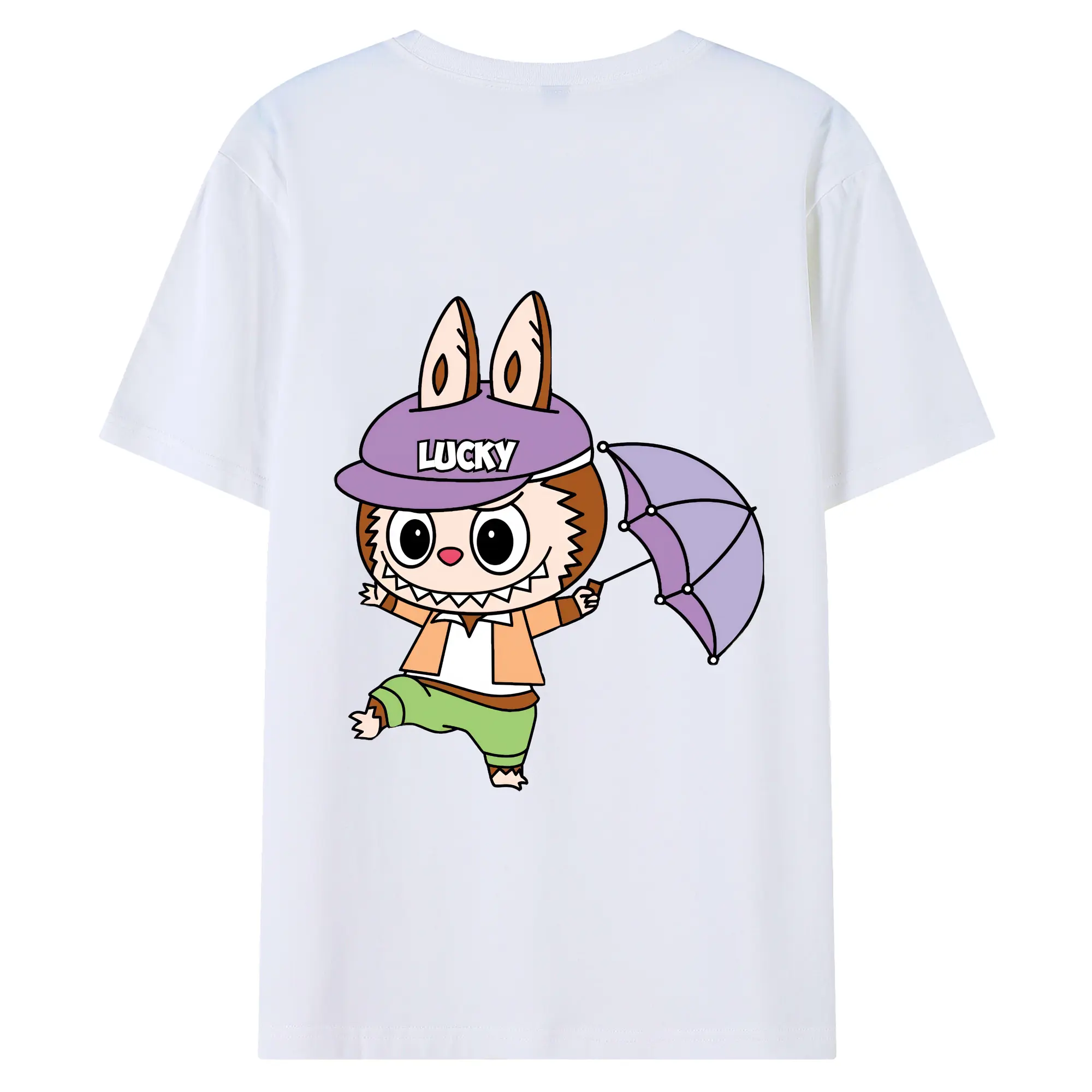 ラブブ グッズ モココ - 綿100％ 半袖Tシャツ ・ バックプリント ・ 快適 通気性 ・ 日常使い 散歩 スポーツ用