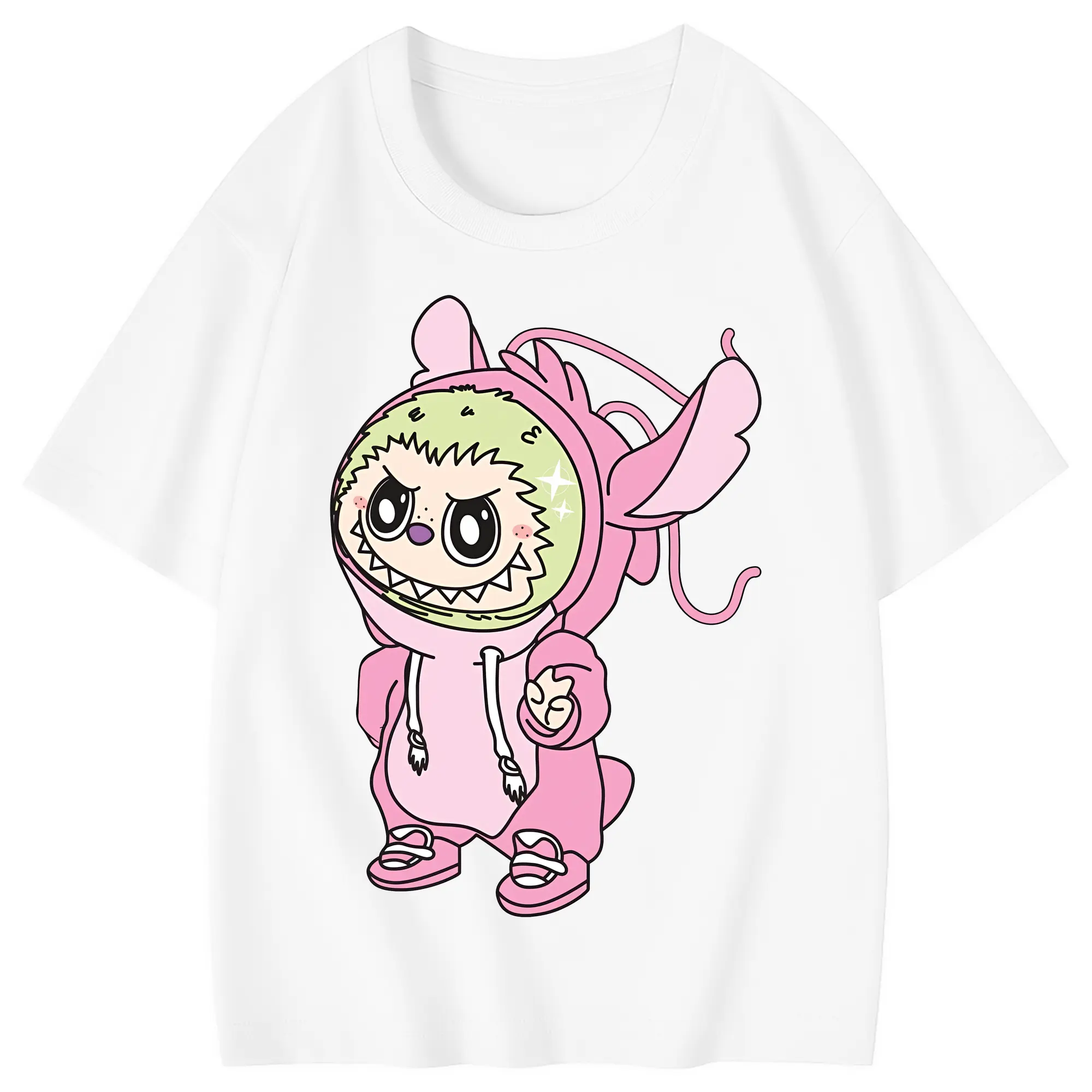 ラブブ グッズ モココ - 綿100％ キッズTシャツ ・ フロントプリント ・ 快適 通気性 ・ スポーツ カジュアル 散歩用