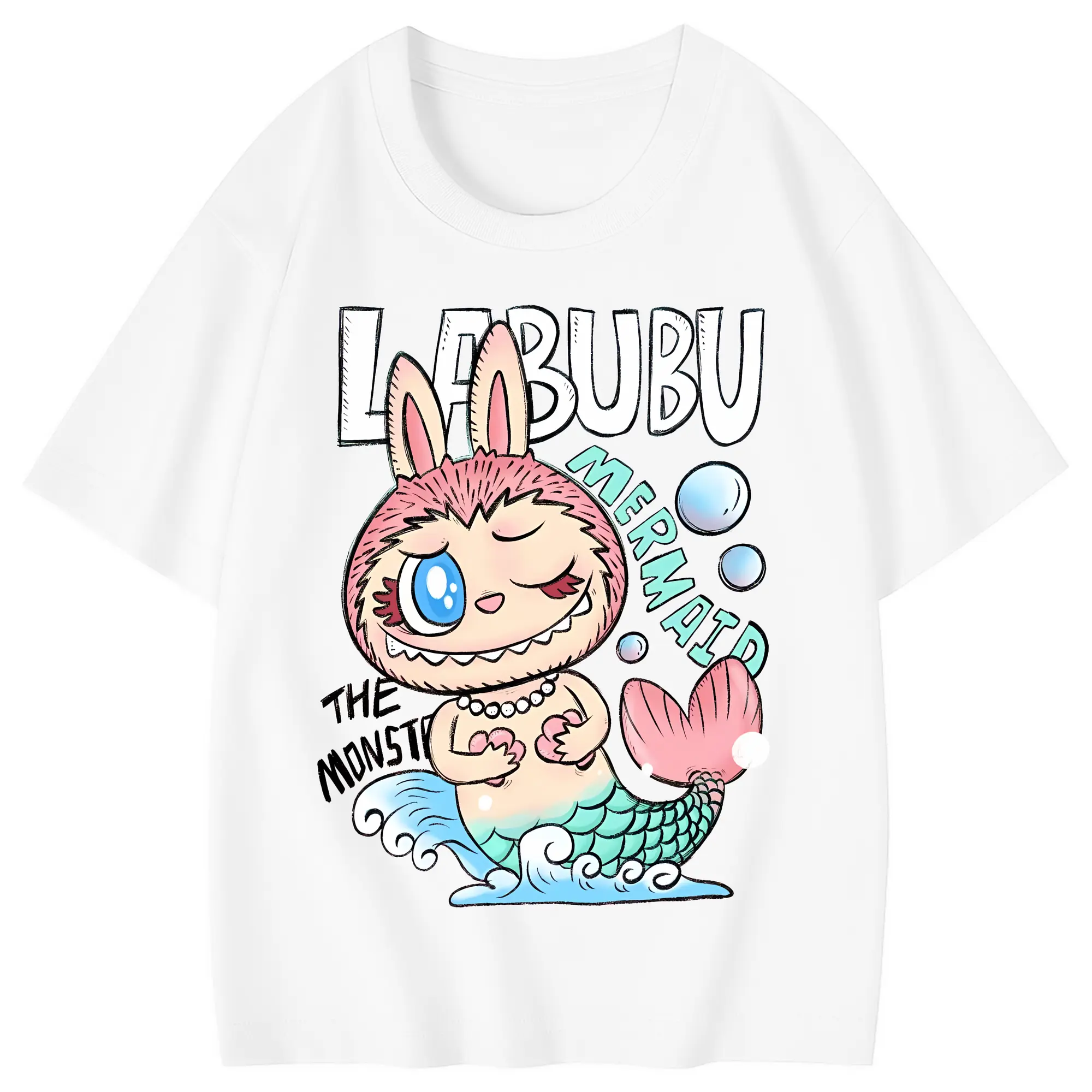 ラブブ グッズ モココ - 綿100％ キッズTシャツ ・ フロントプリント ・ 快適 通気性 ・ スポーツ カジュアル 散歩用