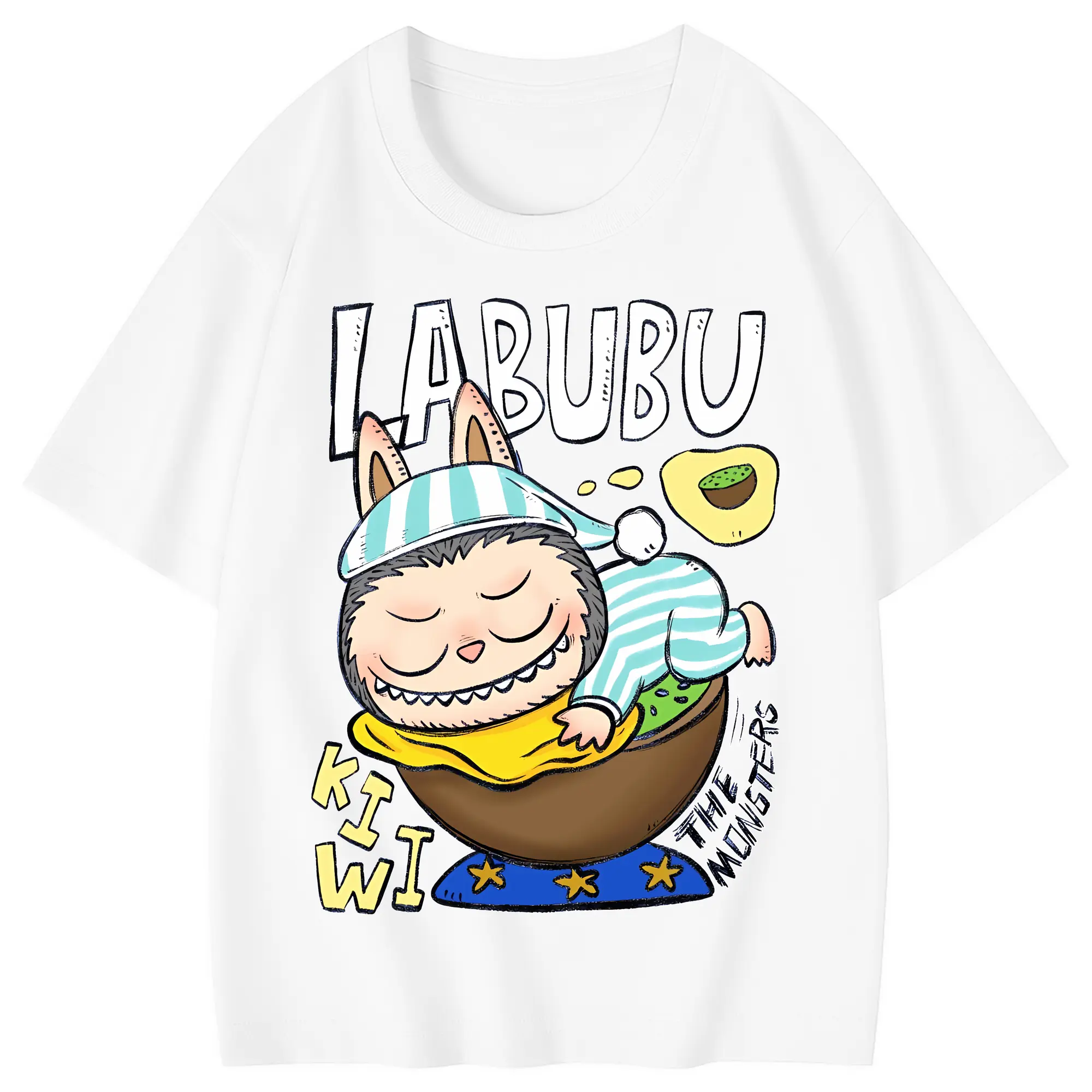 ラブブ グッズ モココ - 綿100％ キッズTシャツ ・ フロントプリント ・ 快適 通気性 ・ スポーツ カジュアル 散歩用