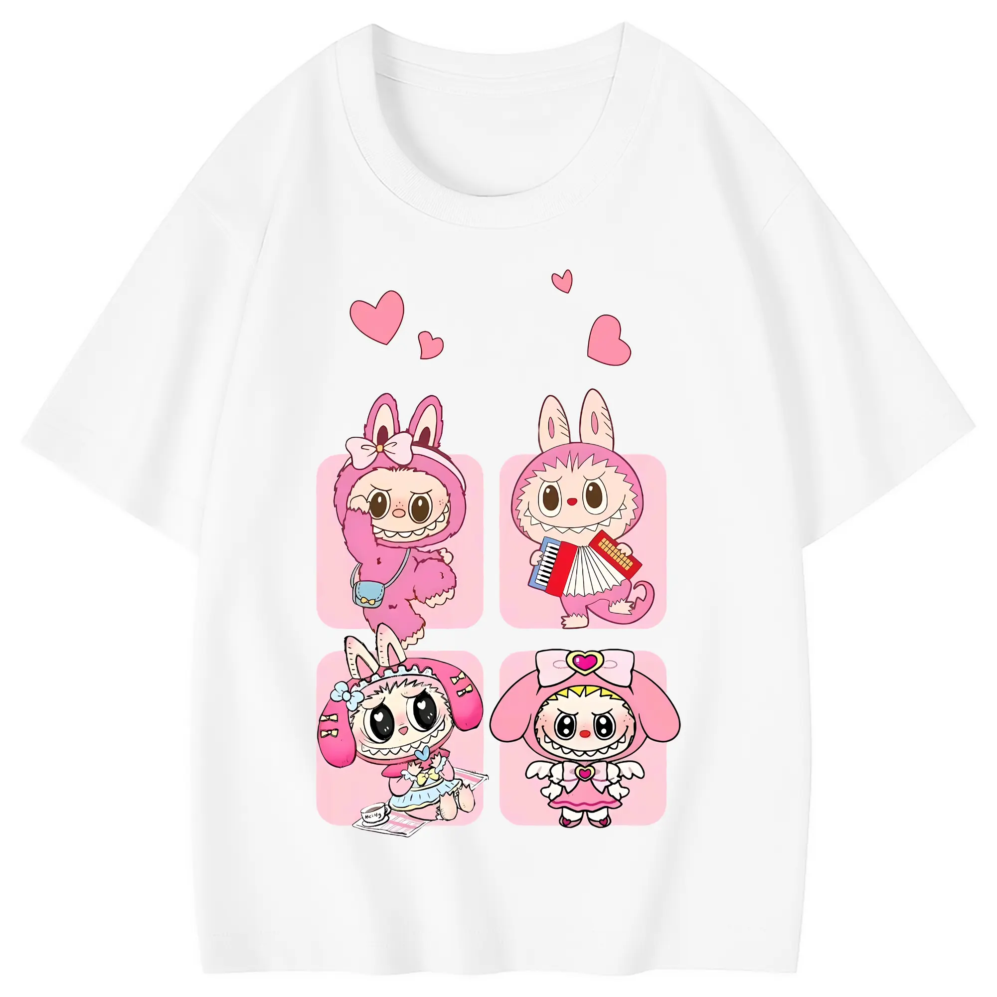 ラブブ グッズ モココ - 綿100％ キッズTシャツ ・ フロントプリント ・ 快適 通気性 ・ スポーツ カジュアル 散歩用