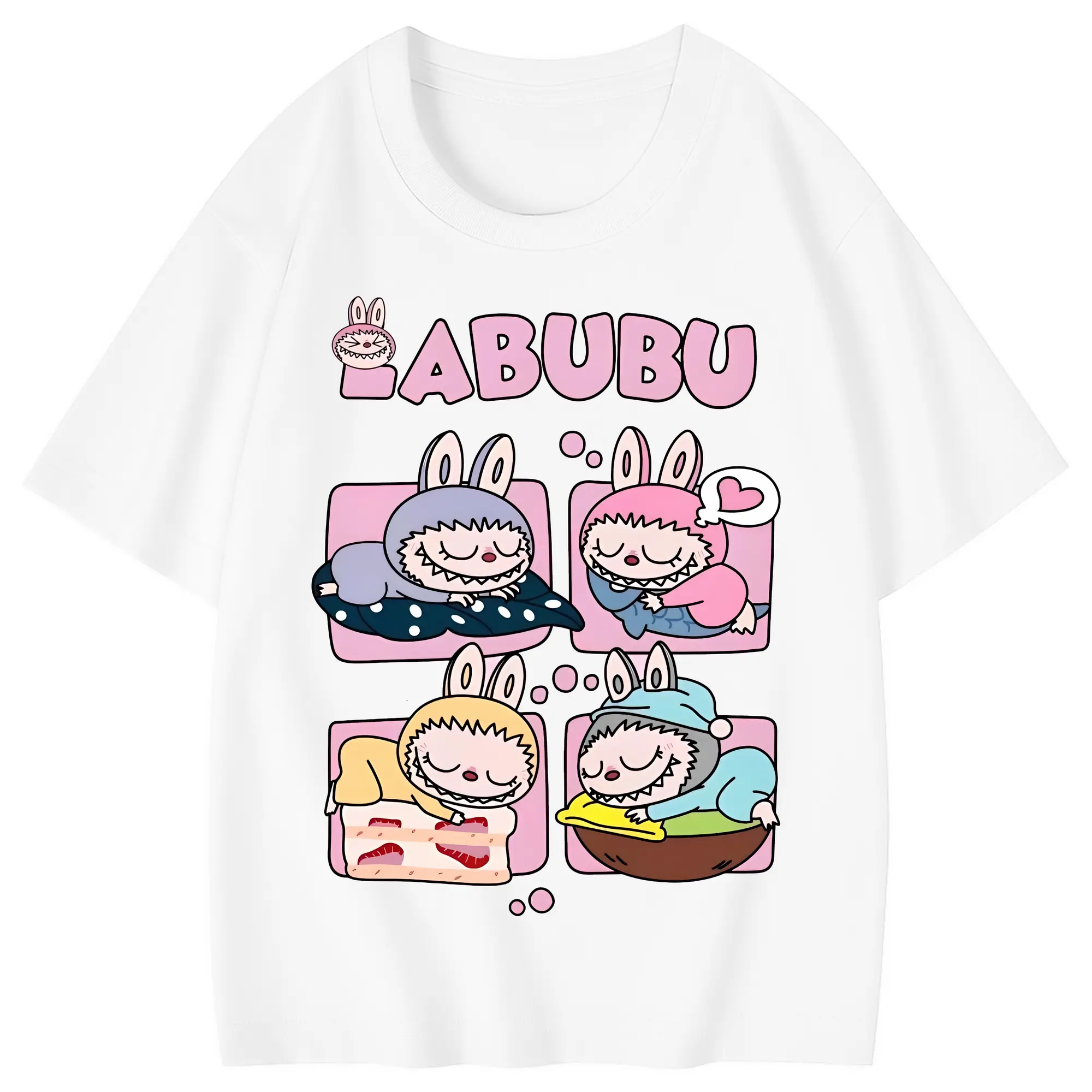 ラブブ グッズ モココ - 綿100％ キッズTシャツ ・ フロントプリント ・ 快適 通気性 ・ スポーツ カジュアル 散歩用