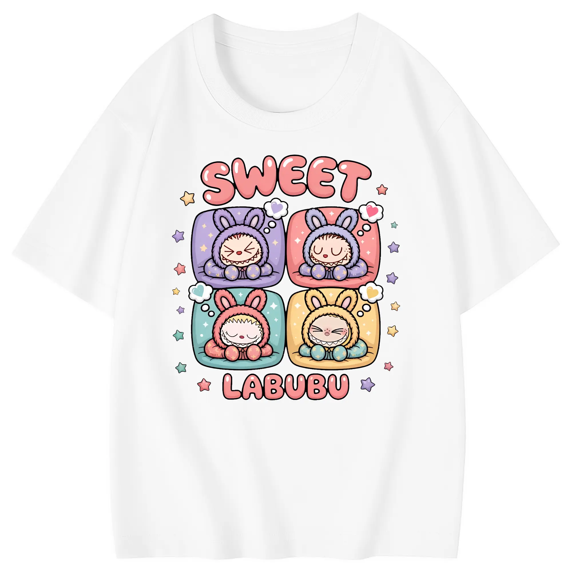 ラブブ グッズ モココ - 綿100％ キッズTシャツ ・ フロントプリント ・ 快適 通気性 ・ スポーツ カジュアル 散歩用