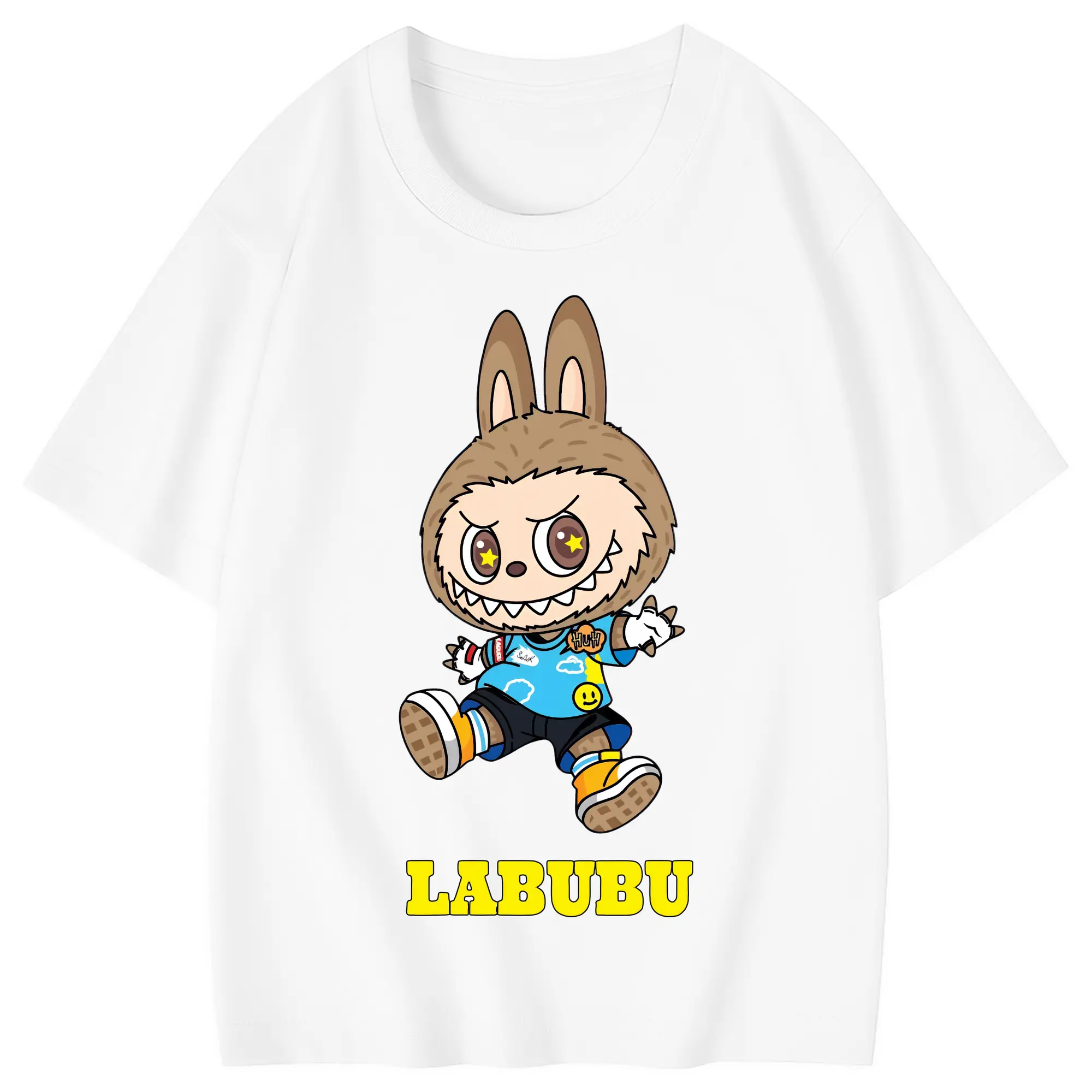ラブブ グッズ モココ - 綿100％ キッズTシャツ ・ フロントプリント ・ 快適 通気性 ・ スポーツ カジュアル 散歩用