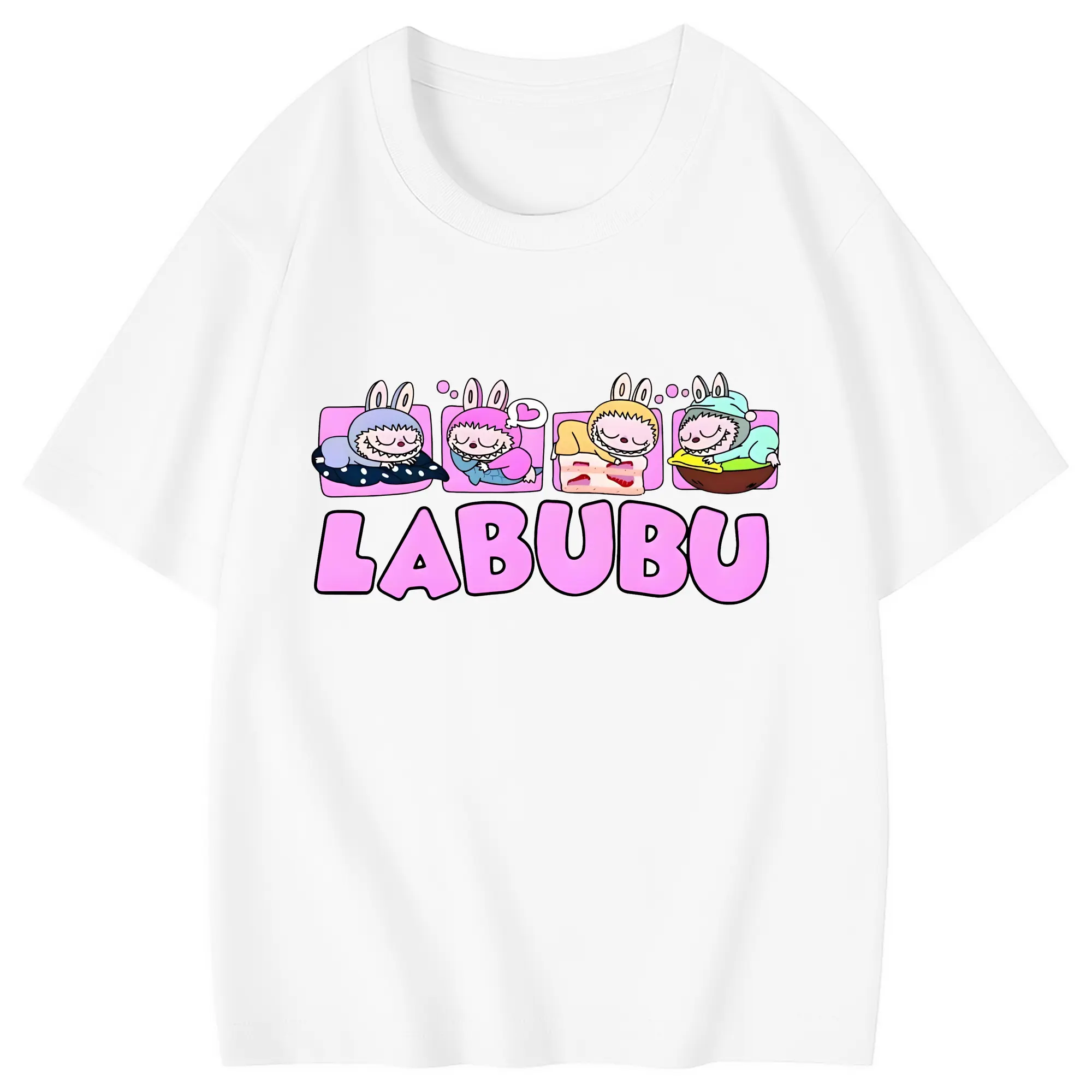 ラブブ グッズ モココ - 綿100％ キッズTシャツ ・ フロントプリント ・ 快適 通気性 ・ スポーツ カジュアル 散歩用